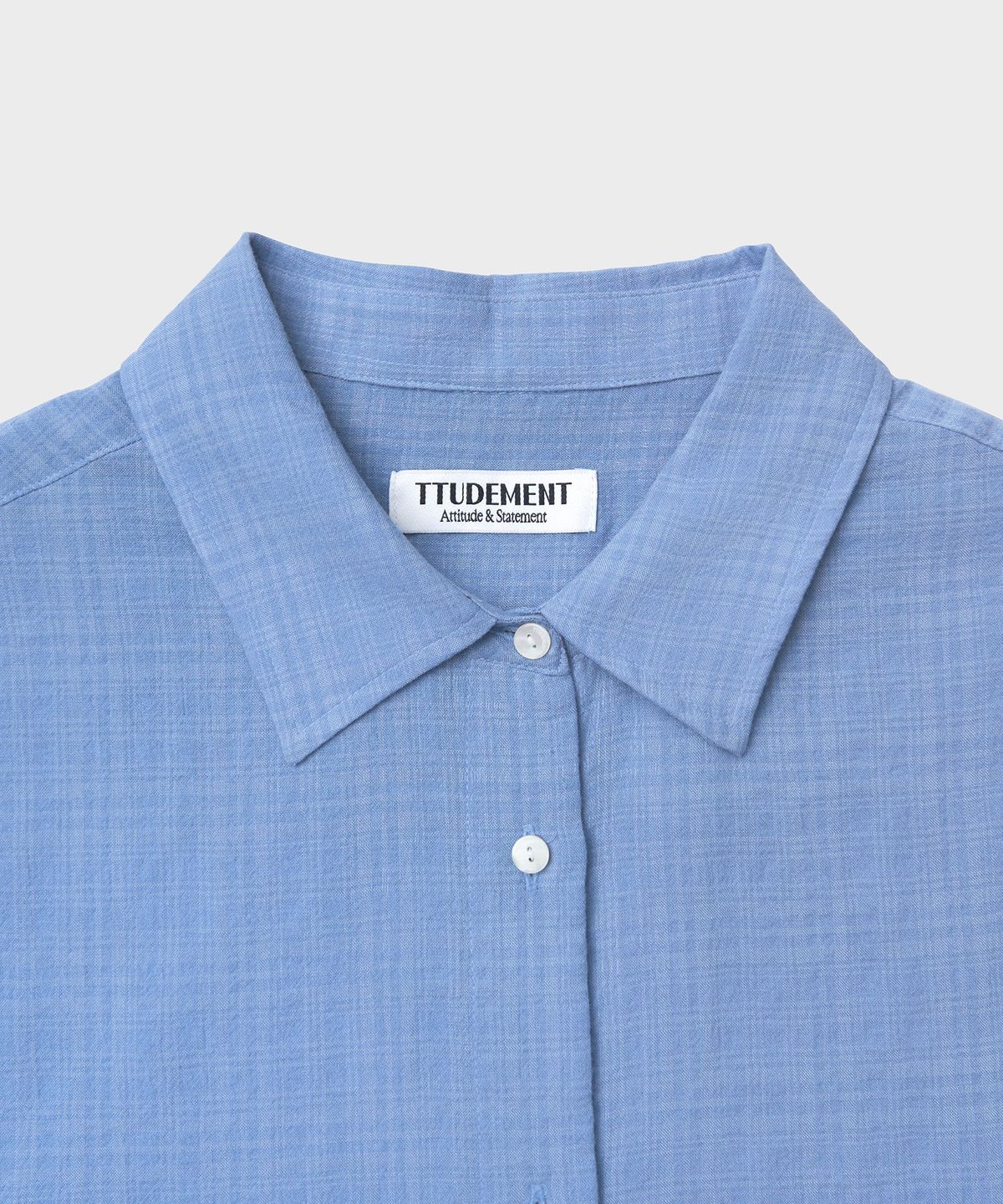 튜드먼트(TTUDEMENT) CHECK OVERSIZED SHIRT_BLUE