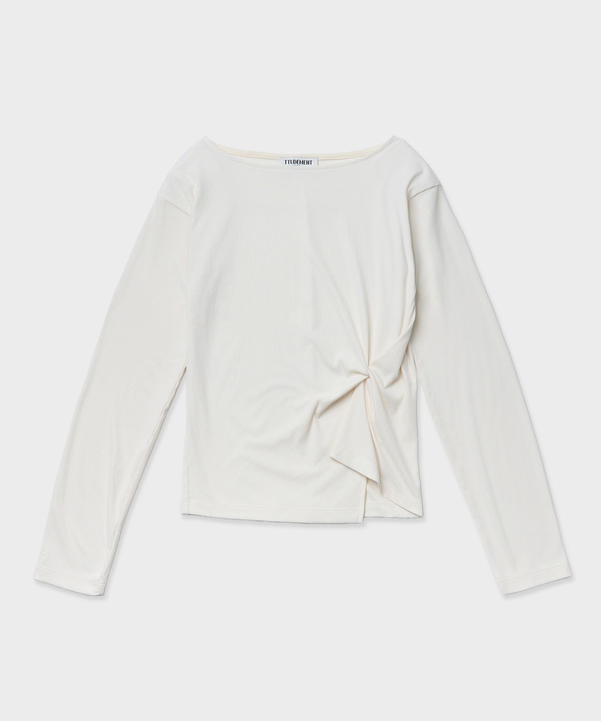 튜드먼트(TTUDEMENT) TWIST JERSEY BLOUSE_IVORY