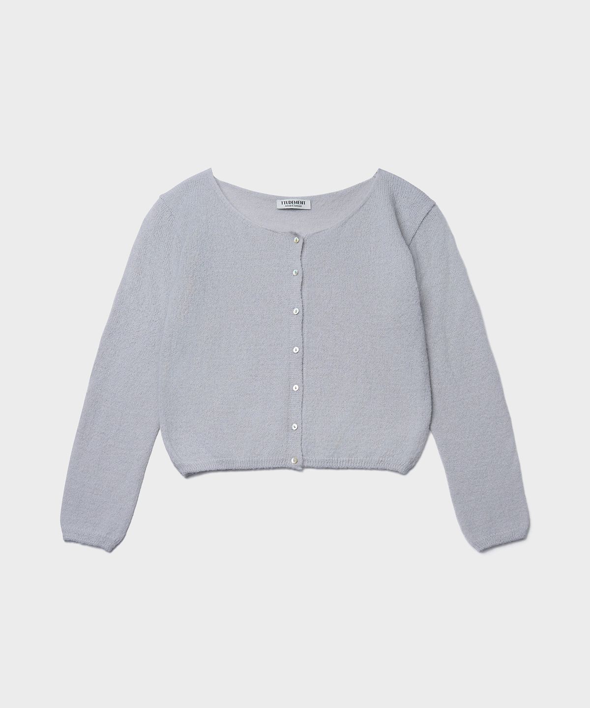 튜드먼트(TTUDEMENT) HAIRY WOOL ROUND CARDIGAN_LIGHT GREY