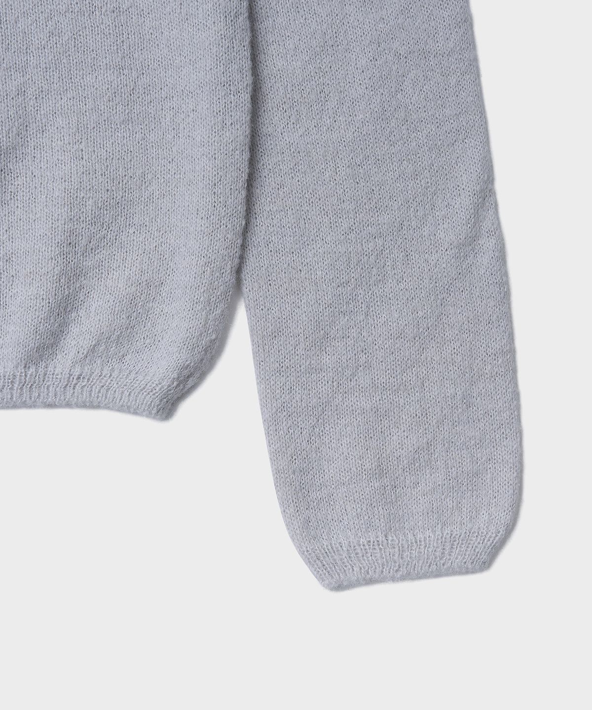 튜드먼트(TTUDEMENT) HAIRY WOOL ROUND CARDIGAN_LIGHT GREY