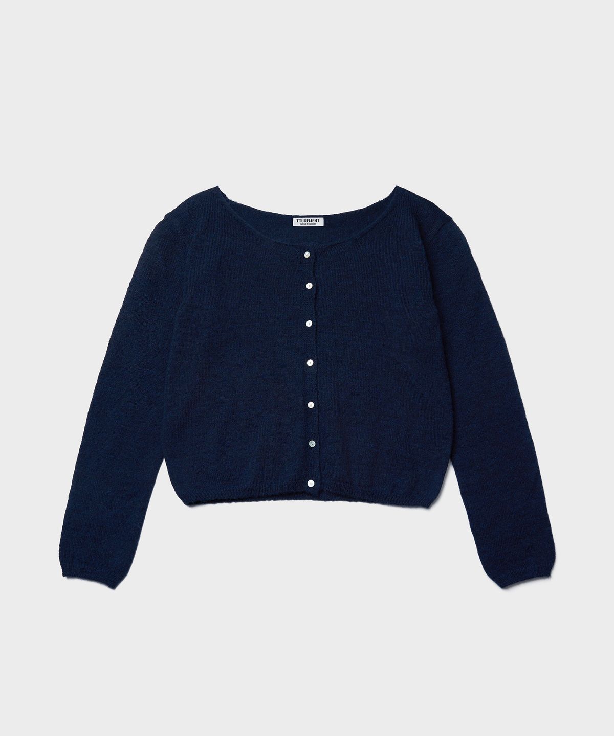 튜드먼트(TTUDEMENT) HAIRY WOOL ROUND CARDIGAN_NAVY
