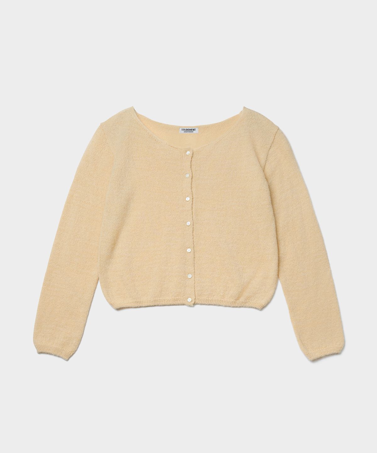 튜드먼트(TTUDEMENT) HAIRY WOOL ROUND CARDIGAN_BUTTER