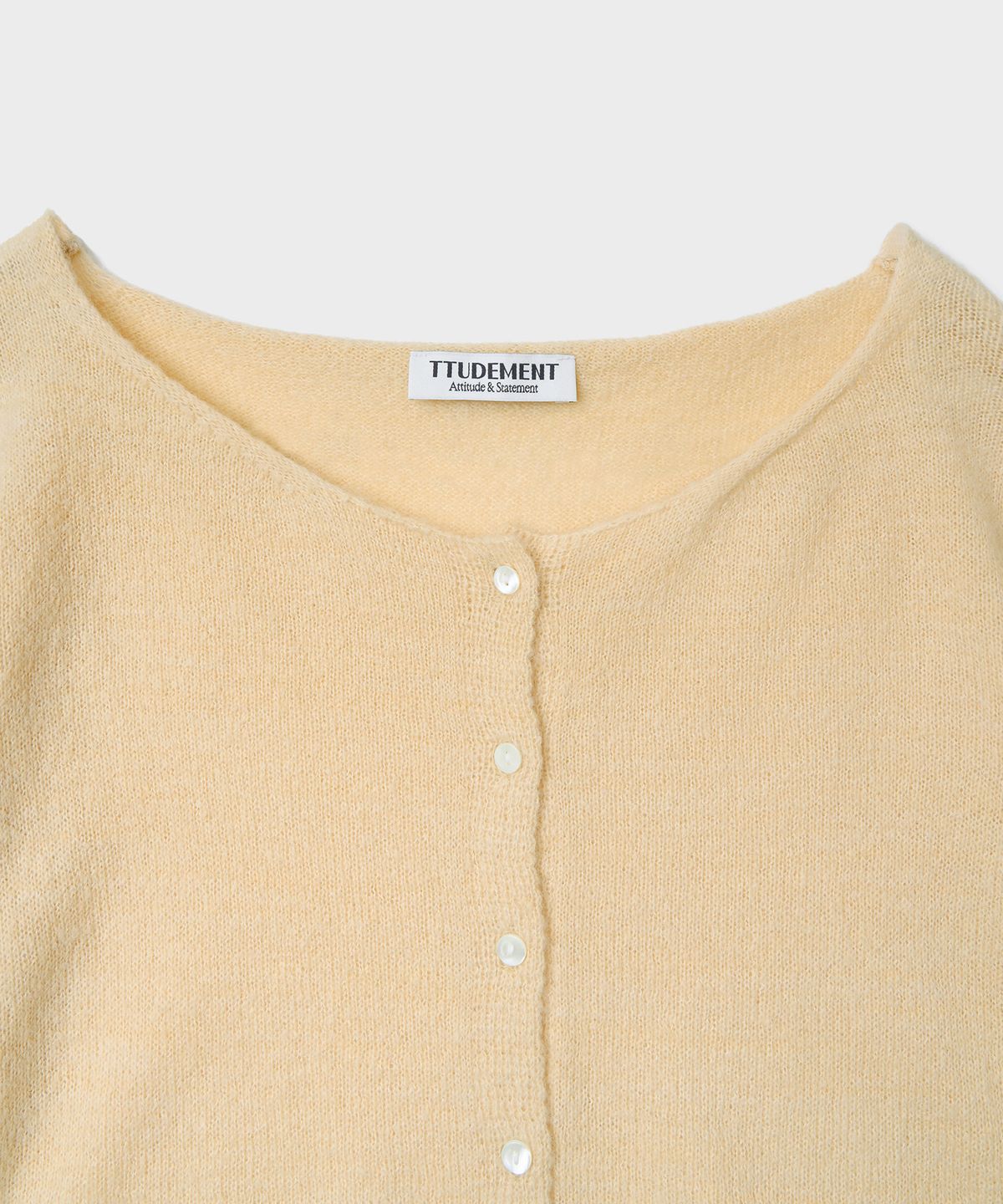 튜드먼트(TTUDEMENT) HAIRY WOOL ROUND CARDIGAN_BUTTER