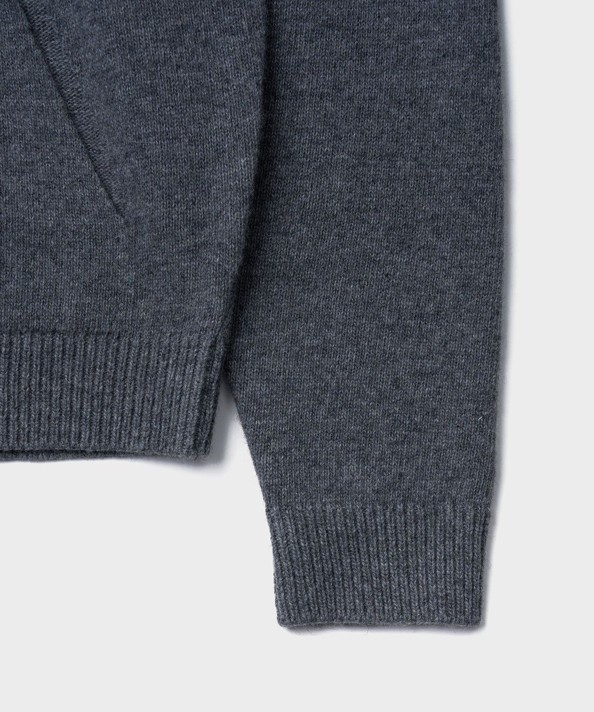 튜드먼트(TTUDEMENT) HOODIE ZIP-UP KNIT CARDIGAN_GREY