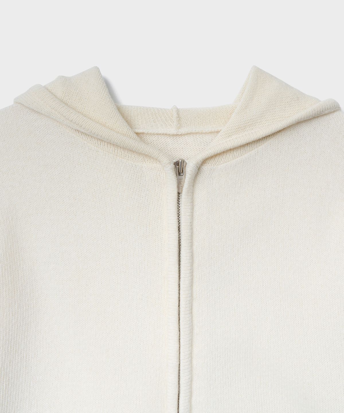 튜드먼트(TTUDEMENT) HOODIE ZIP-UP KNIT CARDIGAN_IVORY