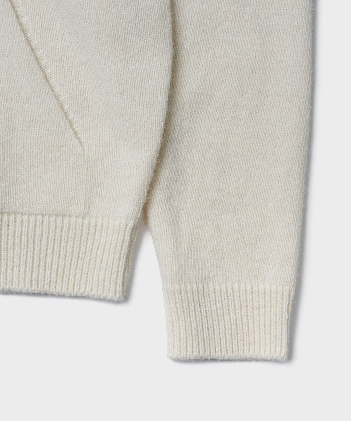 튜드먼트(TTUDEMENT) HOODIE ZIP-UP KNIT CARDIGAN_IVORY