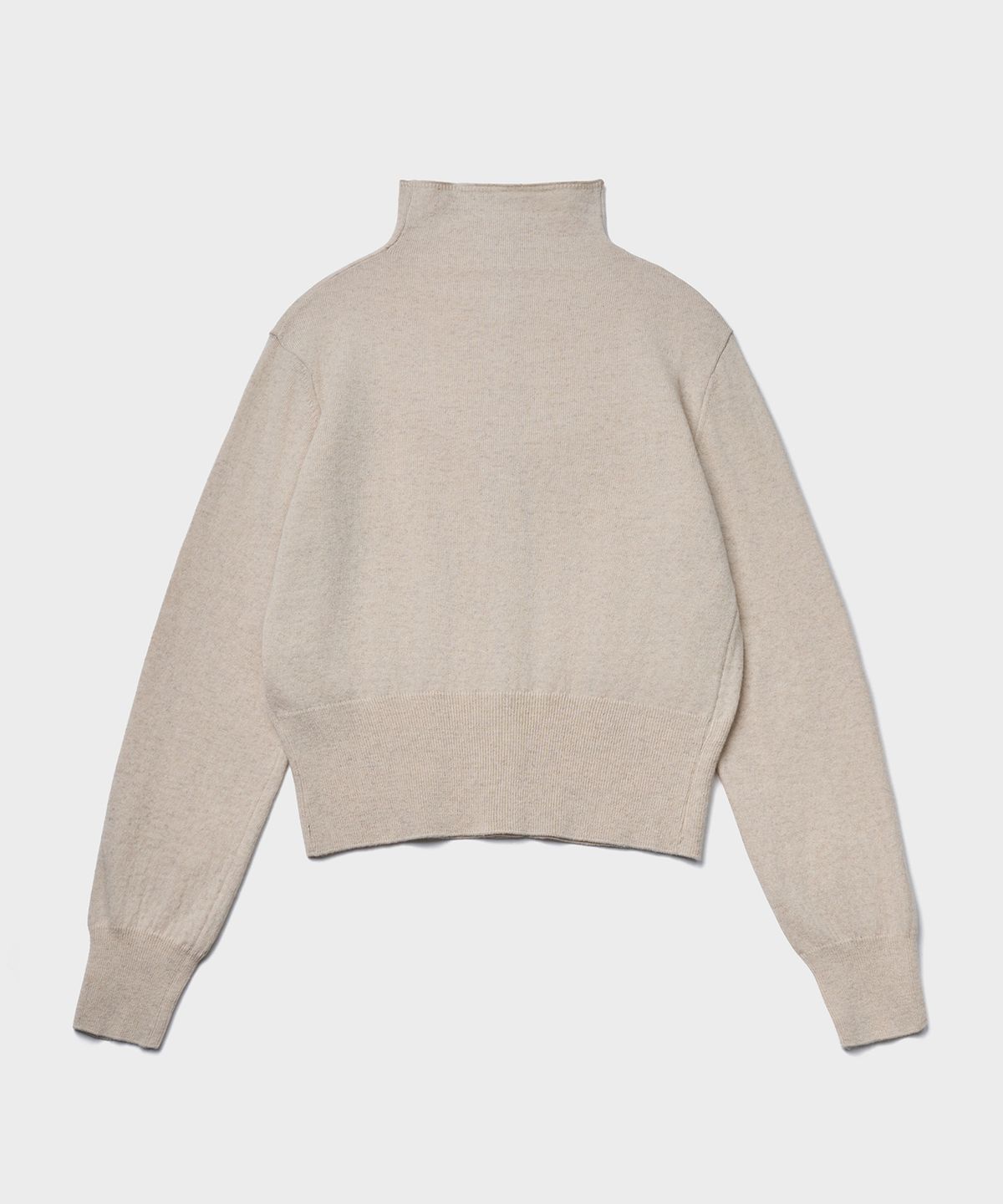 튜드먼트(TTUDEMENT) HIGH-NECK KNIT CARDIGAN_LIGHT BEIGE