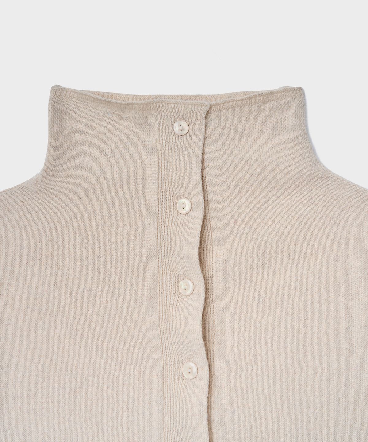 튜드먼트(TTUDEMENT) HIGH-NECK KNIT CARDIGAN_LIGHT BEIGE