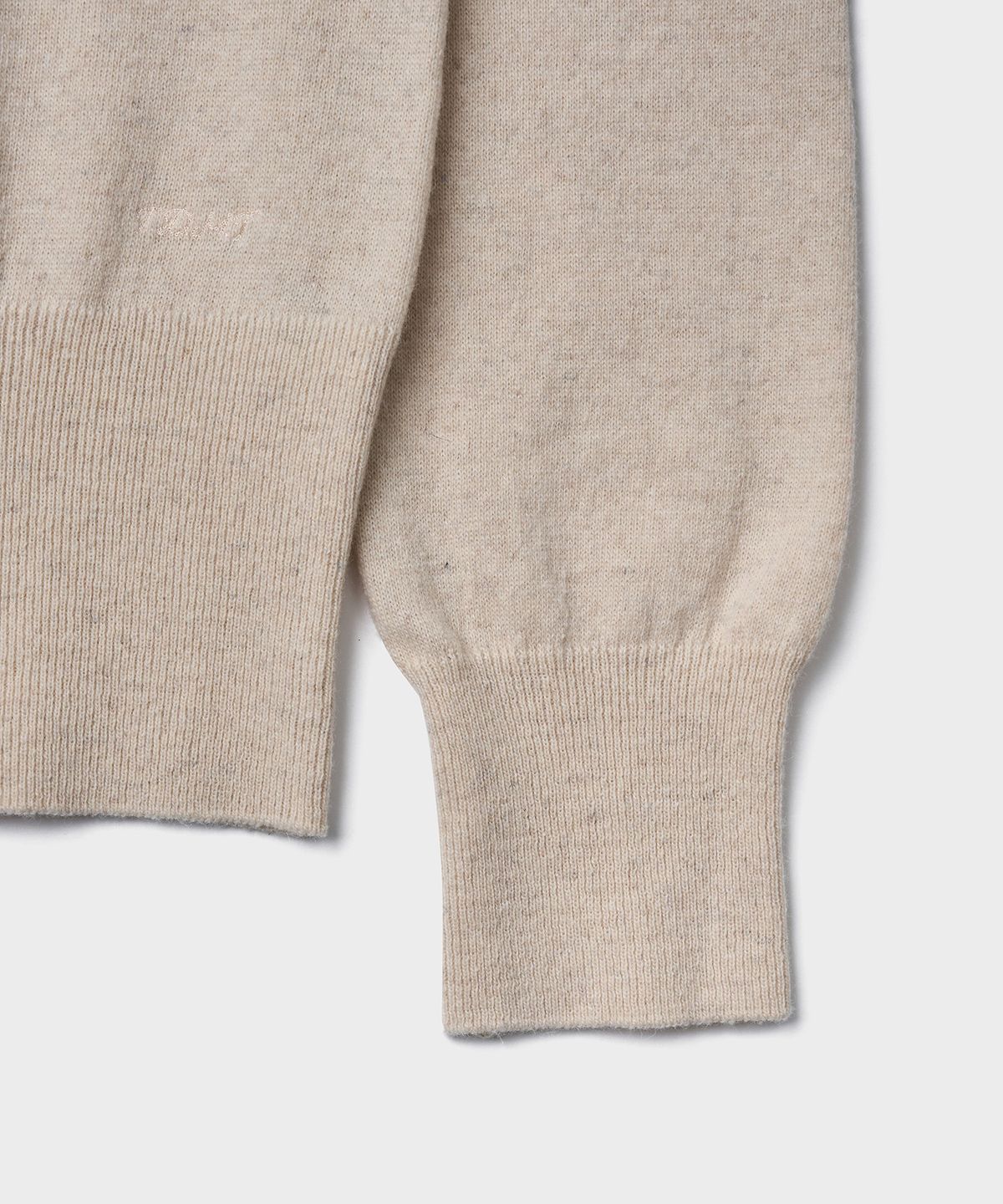 튜드먼트(TTUDEMENT) HIGH-NECK KNIT CARDIGAN_LIGHT BEIGE