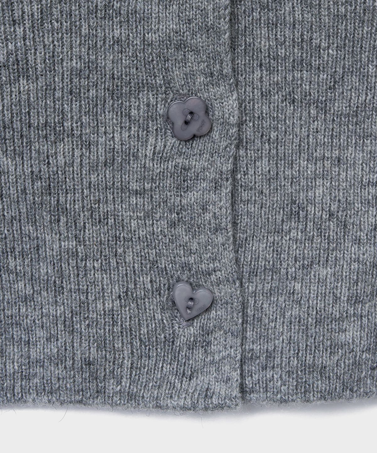 튜드먼트(TTUDEMENT) HIGH-NECK KNIT CARDIGAN_MELANGE GREY