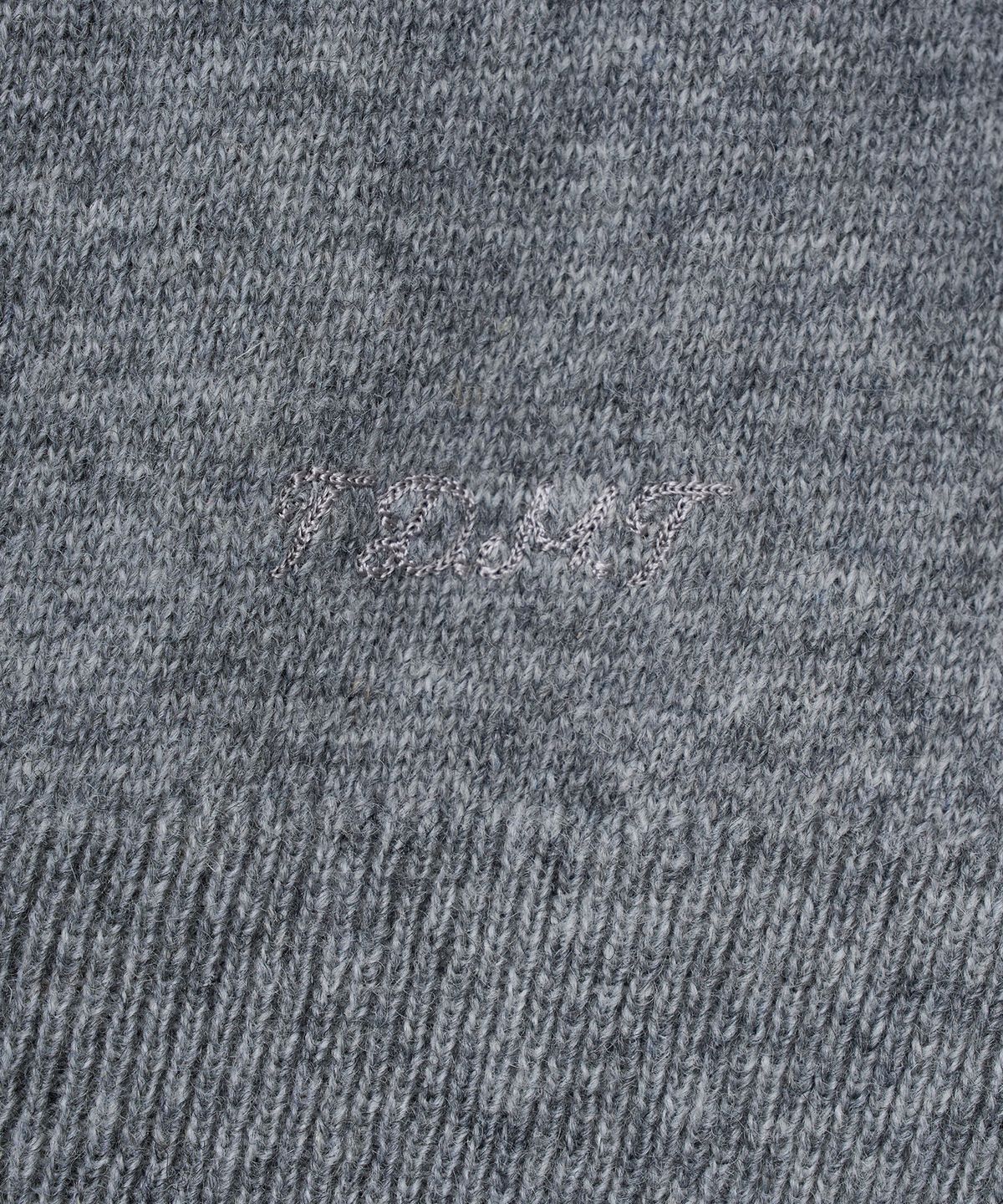 튜드먼트(TTUDEMENT) HIGH-NECK KNIT CARDIGAN_MELANGE GREY
