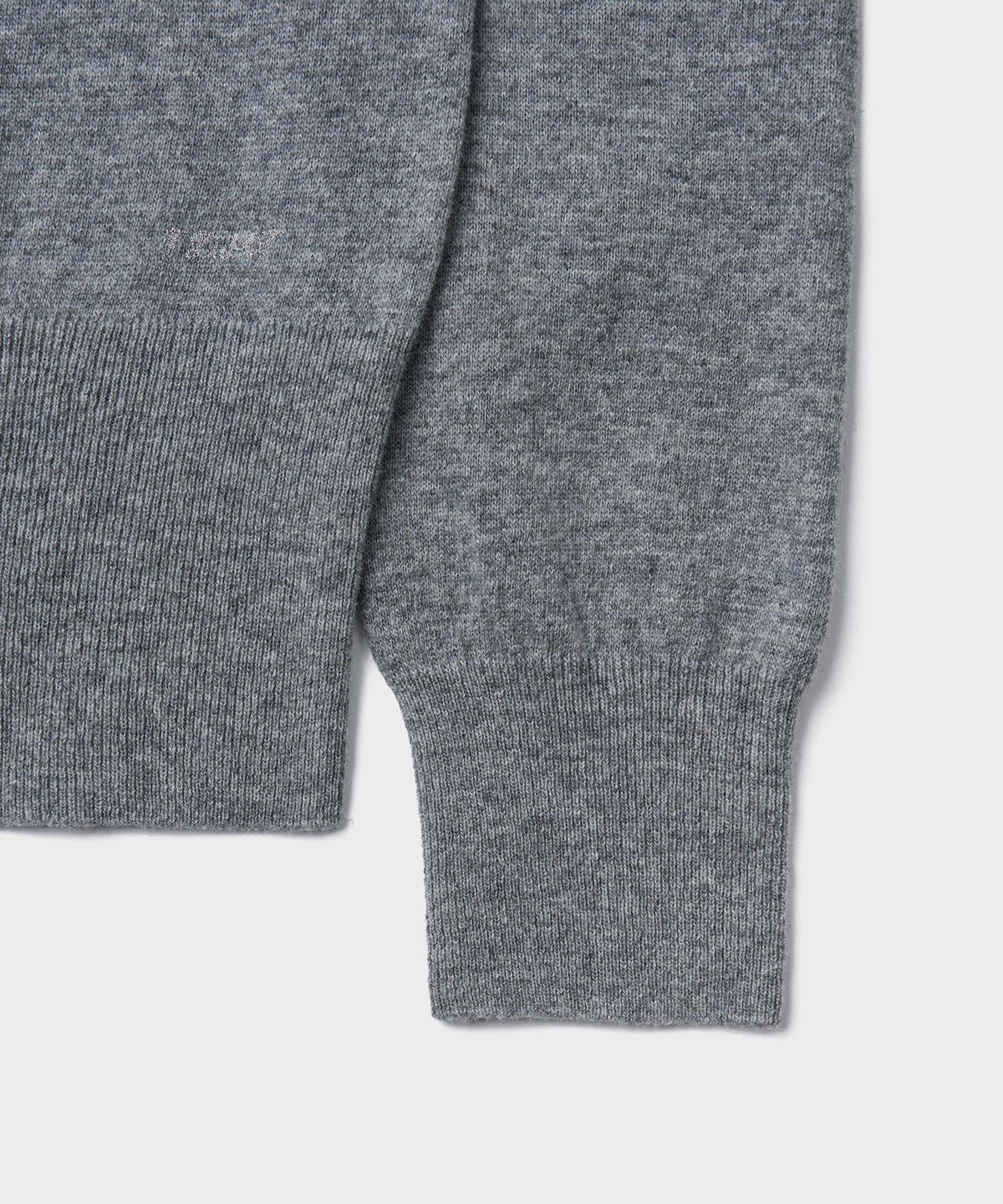 튜드먼트(TTUDEMENT) HIGH-NECK KNIT CARDIGAN_MELANGE GREY