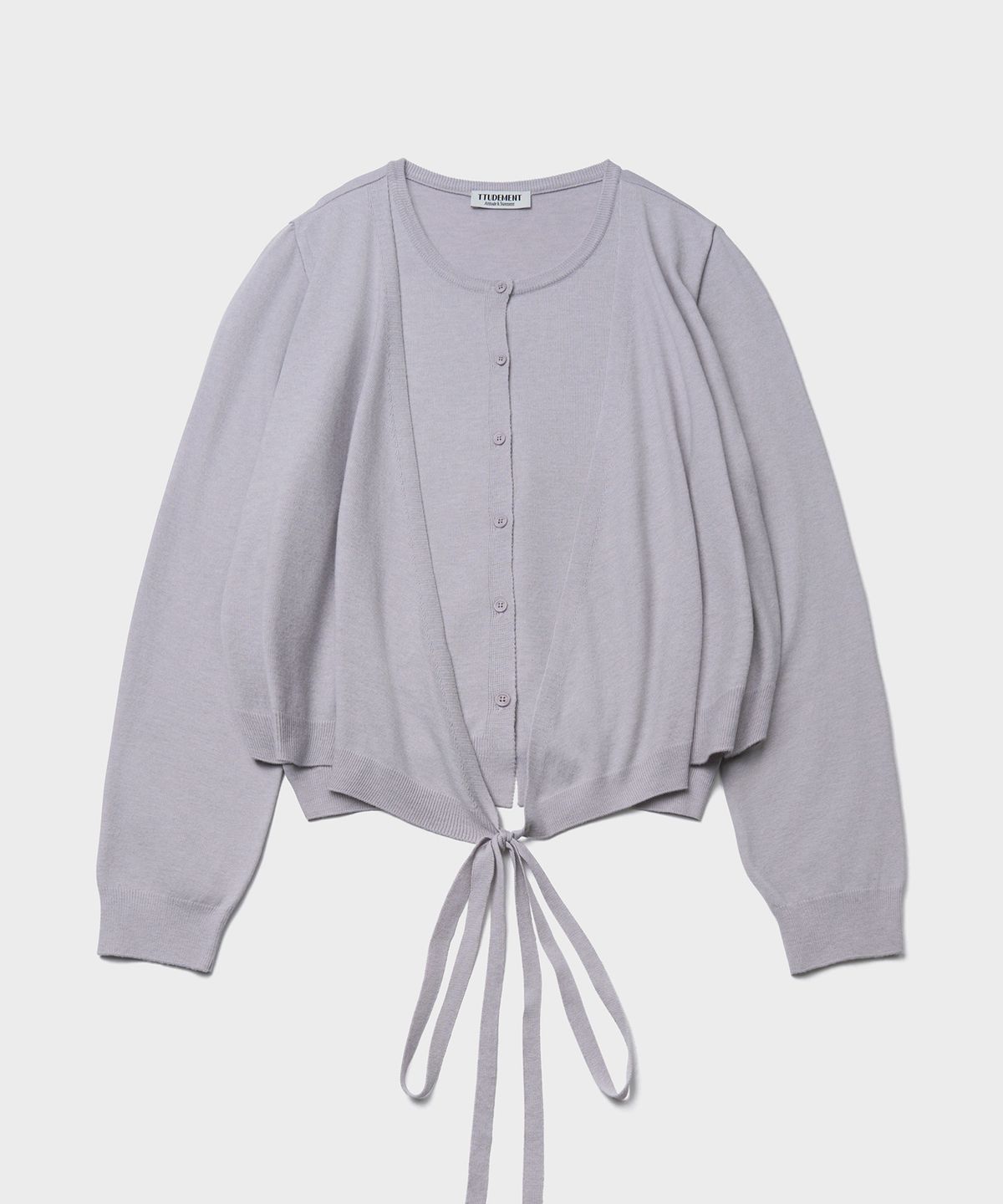 튜드먼트(TTUDEMENT) WRAP LAYERED CARDIGAN_LAVENDER