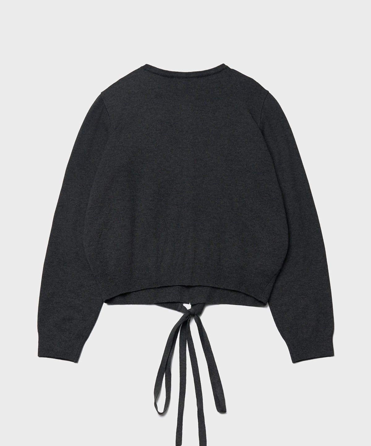 튜드먼트(TTUDEMENT) WRAP LAYERED CARDIGAN_CHARCOAL