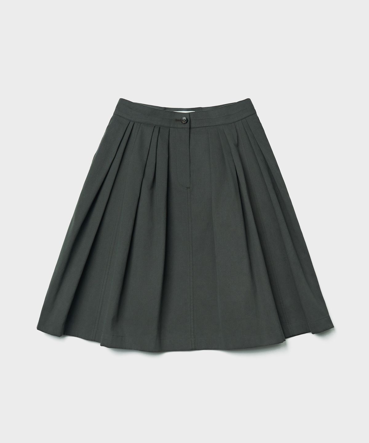 튜드먼트(TTUDEMENT) PINTUCK MIDI SKIRT_CHARCOAL