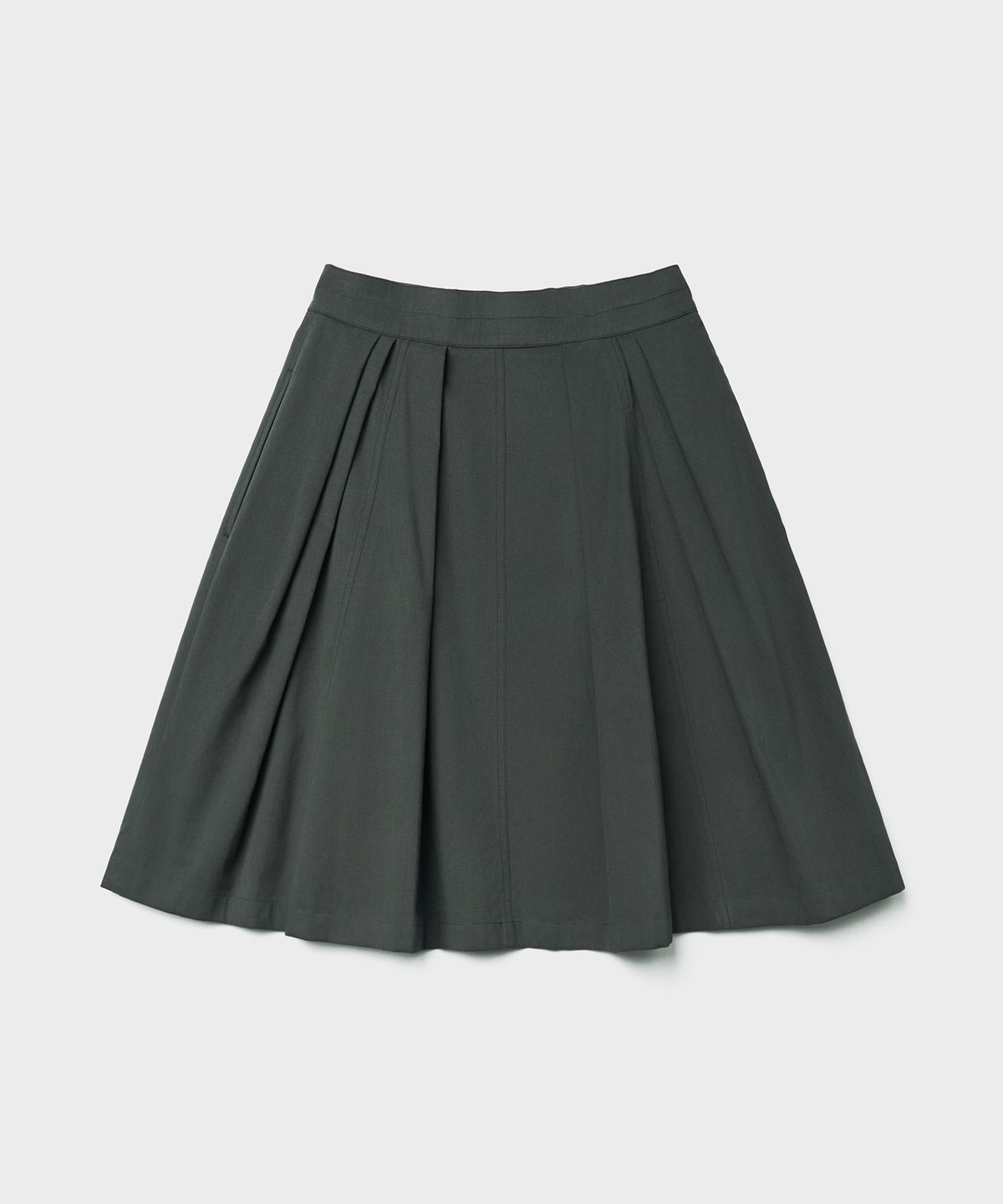 튜드먼트(TTUDEMENT) PINTUCK MIDI SKIRT_CHARCOAL