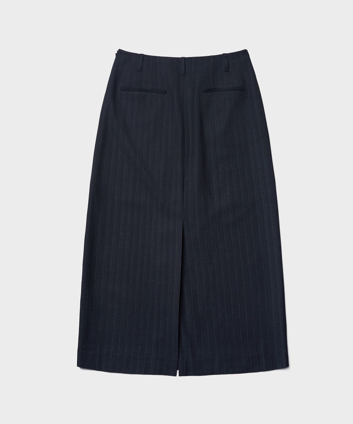 튜드먼트(TTUDEMENT) H-LINE MAXI SKIRT_NAVY STRIPE