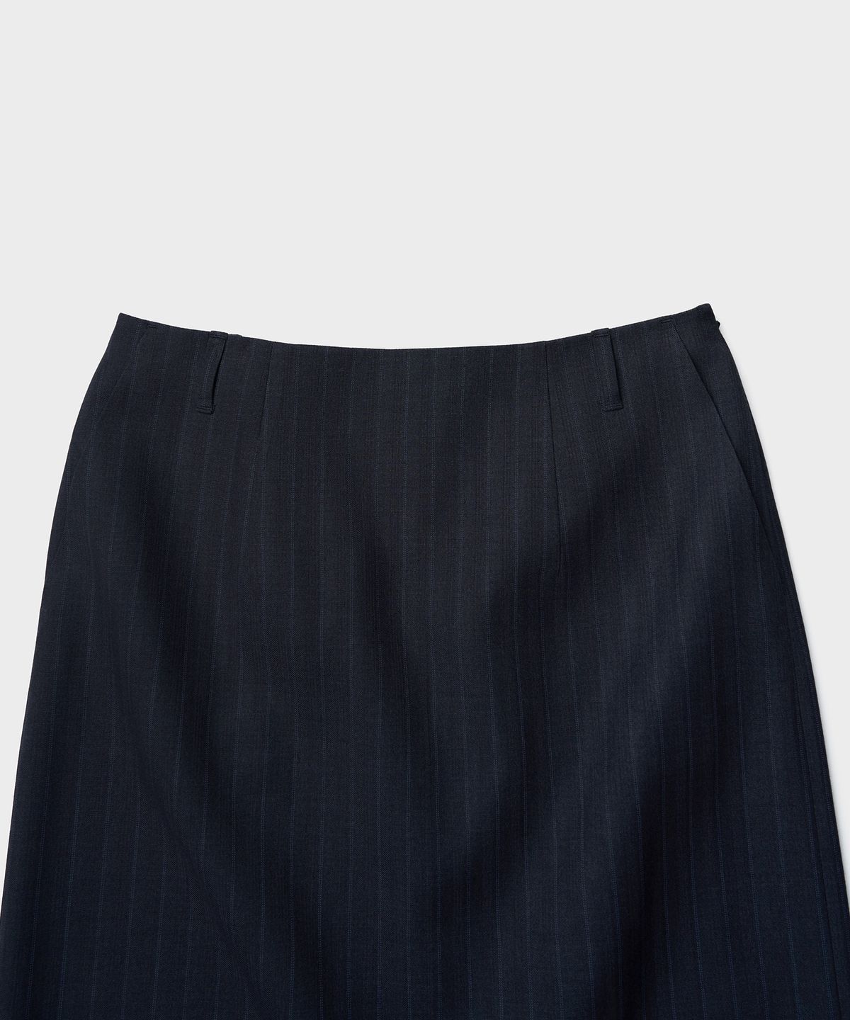 튜드먼트(TTUDEMENT) H-LINE MAXI SKIRT_NAVY STRIPE