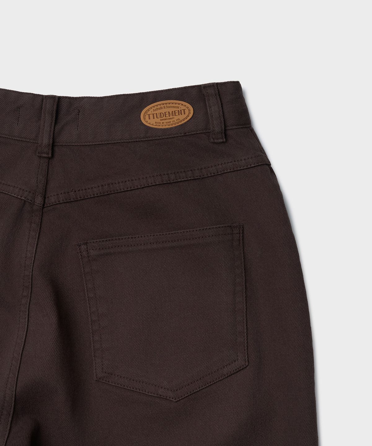 튜드먼트(TTUDEMENT) COTTON TWILL WIDE PANTS_BROWN