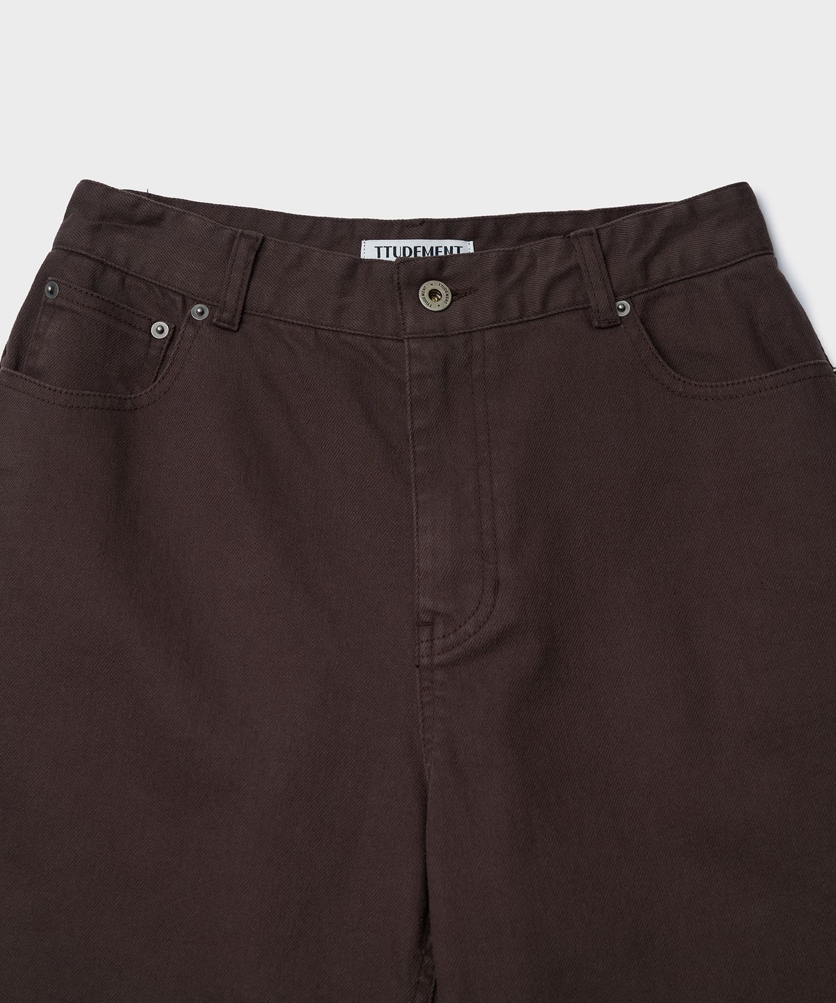 튜드먼트(TTUDEMENT) COTTON TWILL WIDE PANTS_BROWN