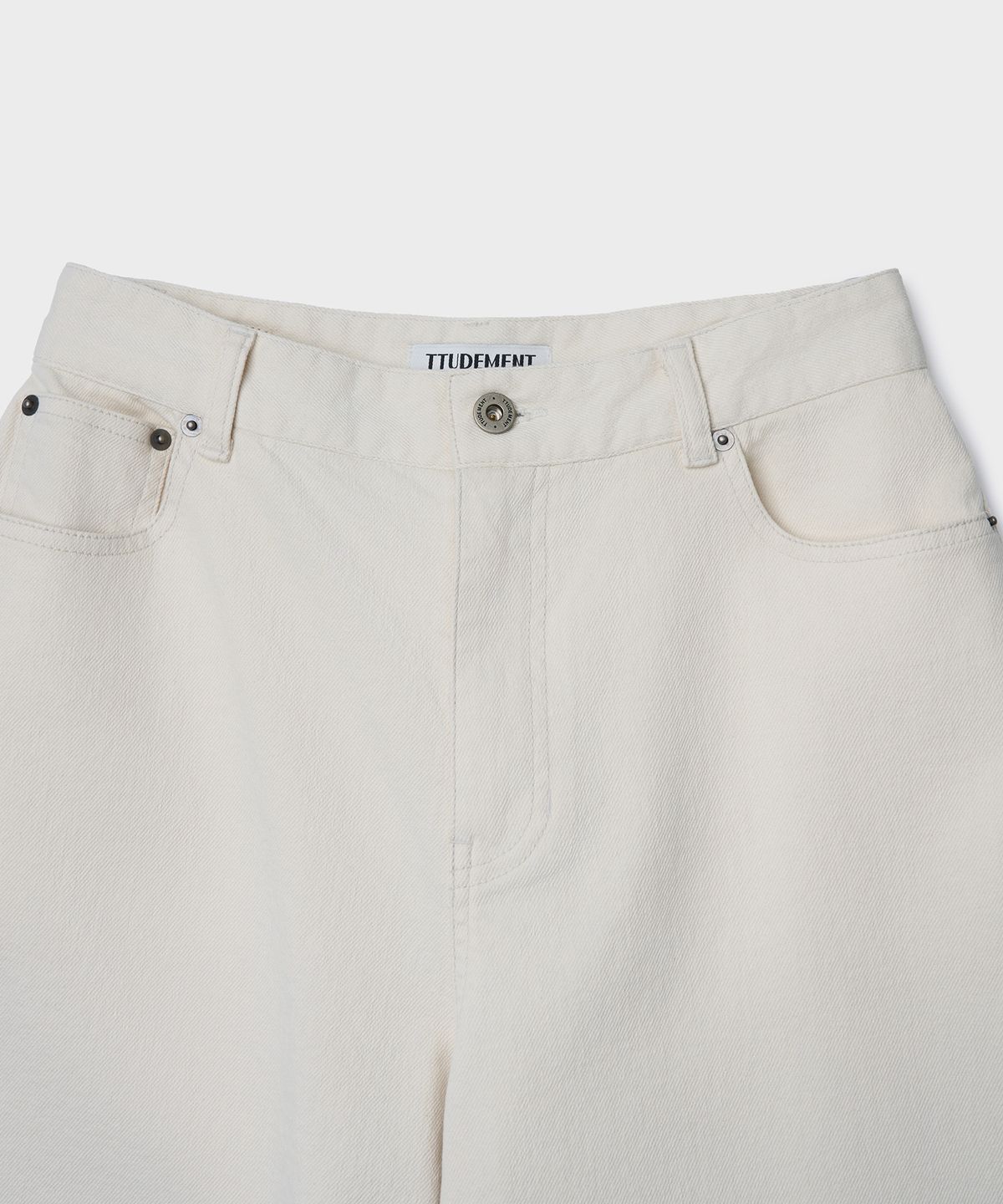 튜드먼트(TTUDEMENT) COTTON TWILL WIDE PANTS_CREAM