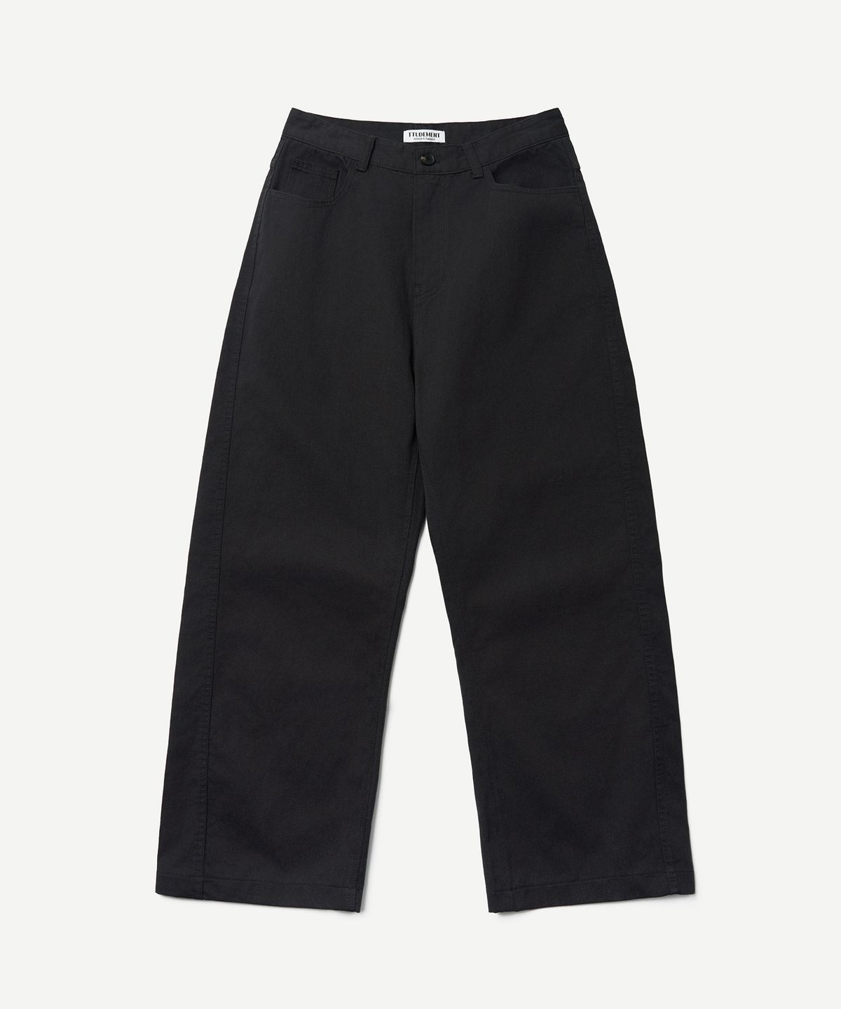 튜드먼트(TTUDEMENT) COTTON CURVED PANTS_CHARCOAL