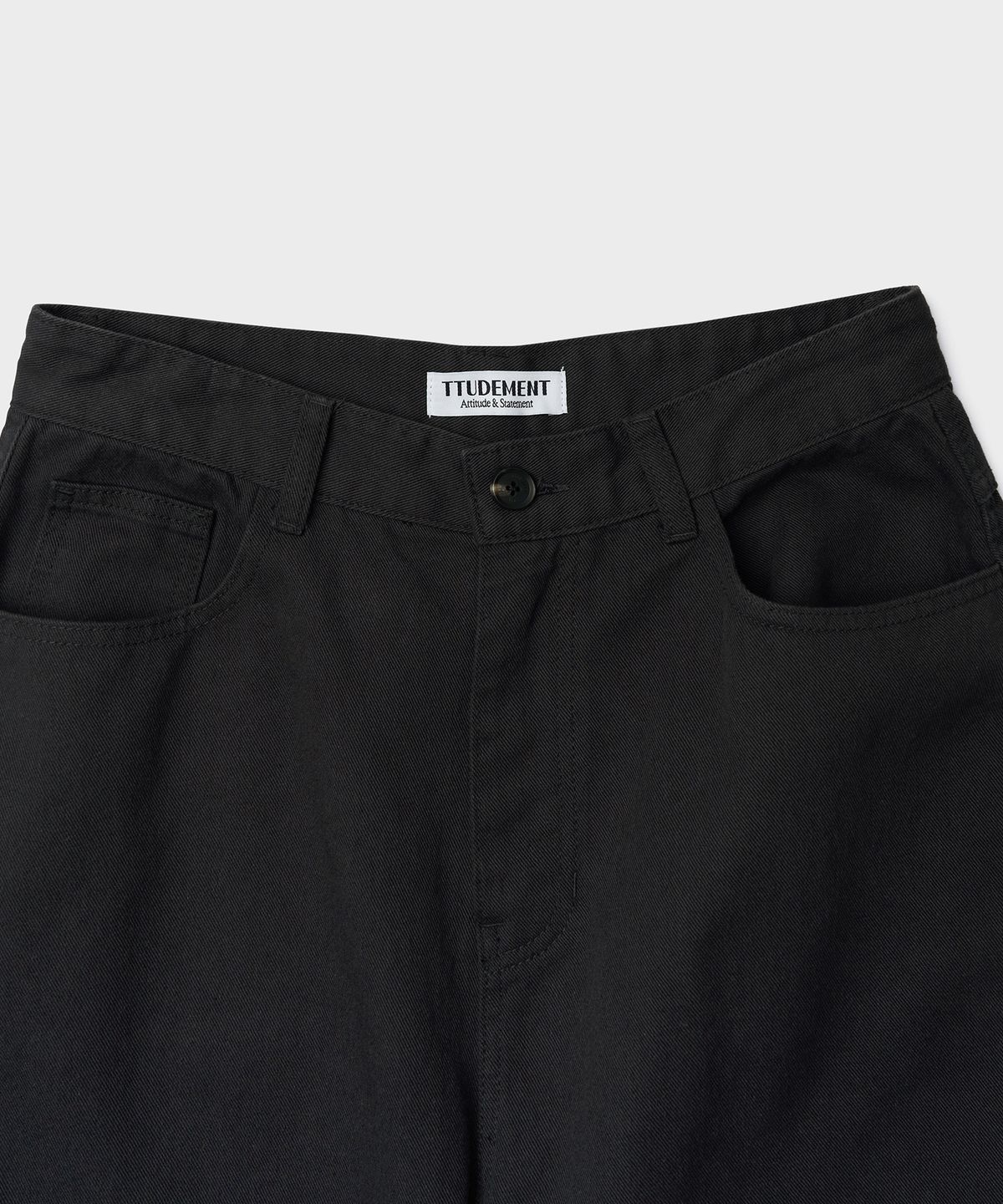 튜드먼트(TTUDEMENT) COTTON CURVED PANTS_CHARCOAL