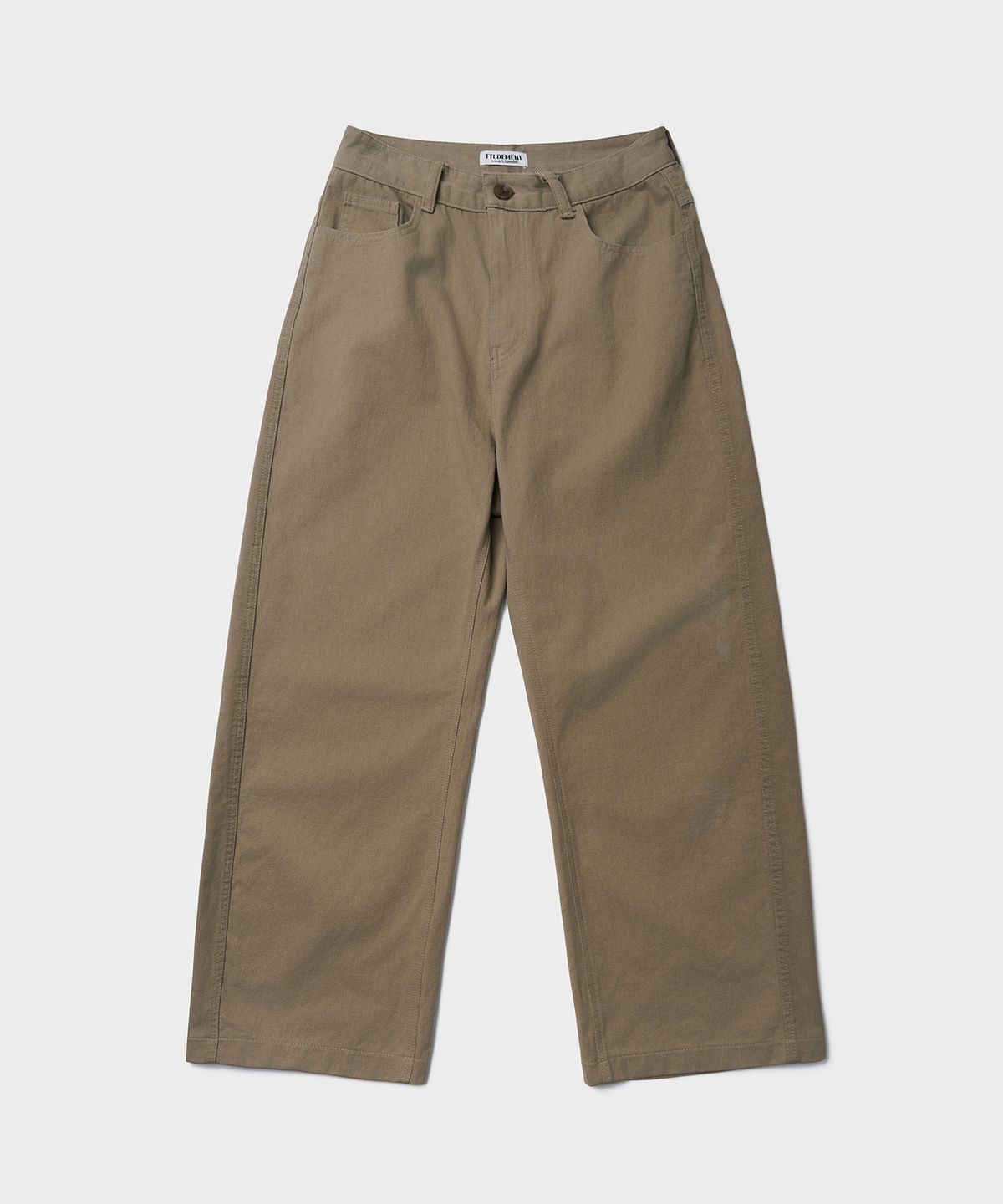 튜드먼트(TTUDEMENT) COTTON CURVED PANTS_BEIGE