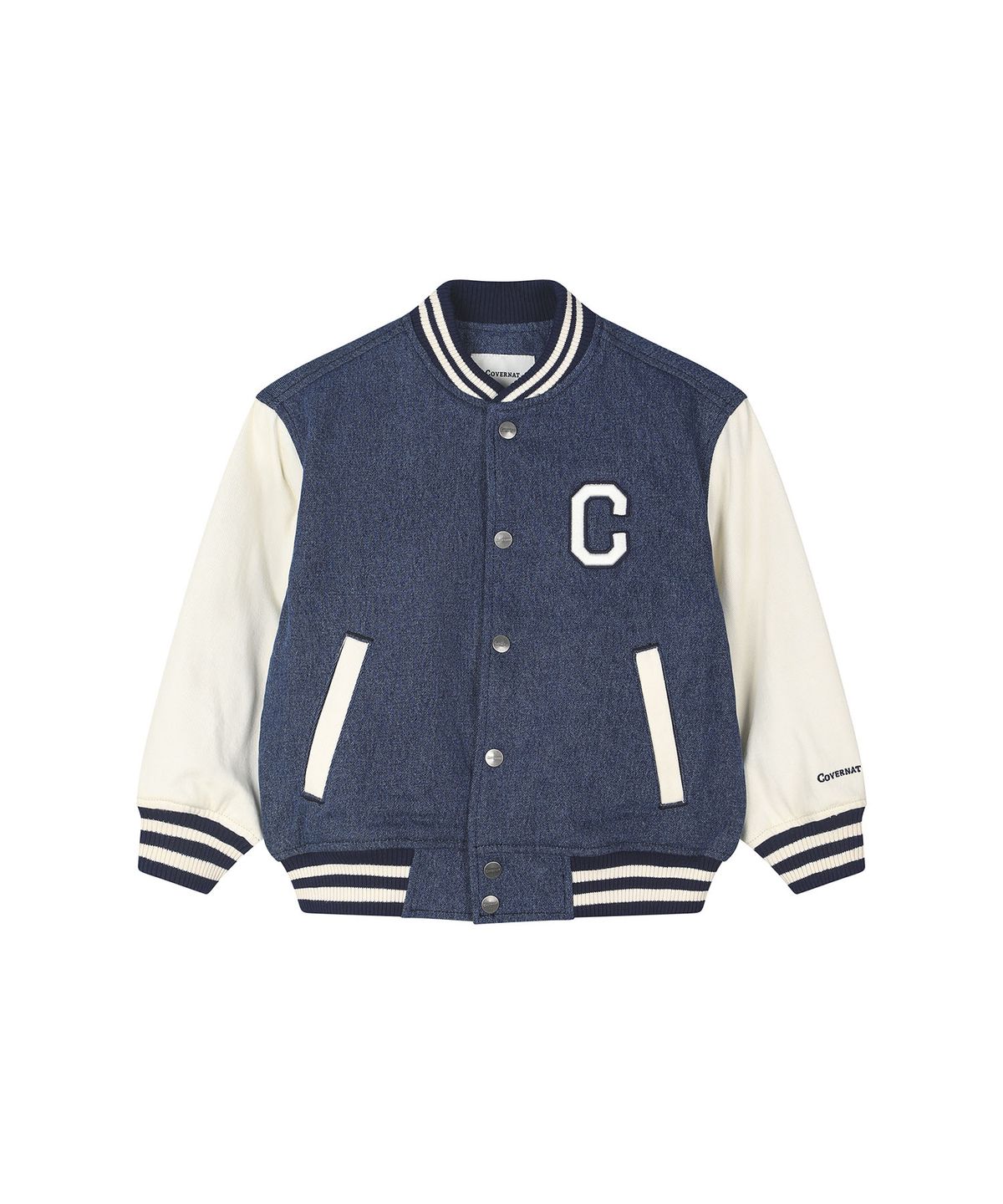 커버낫 키즈(COVERNAT KIDS) C로고 데님 바시티 점퍼 블루 CK2603JU38BL