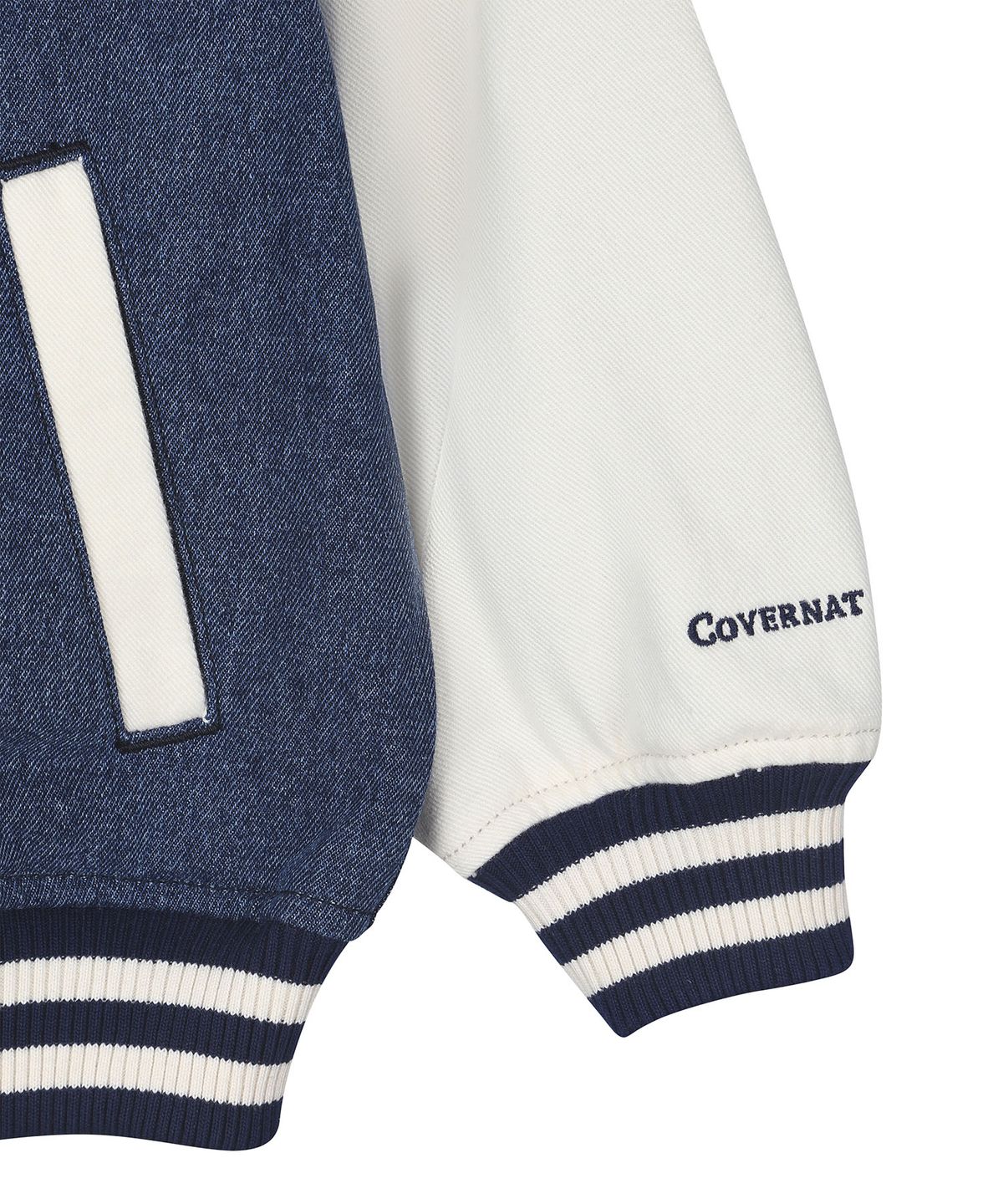 커버낫 키즈(COVERNAT KIDS) C로고 데님 바시티 점퍼 블루 CK2603JU38BL