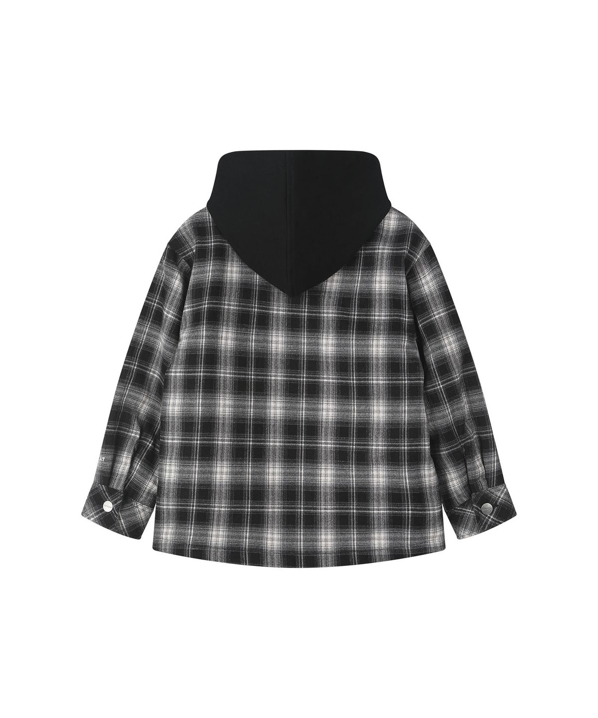 커버낫 키즈(COVERNAT KIDS) 체크 후드 퀼팅 점퍼 블랙 CK2603JU54BK