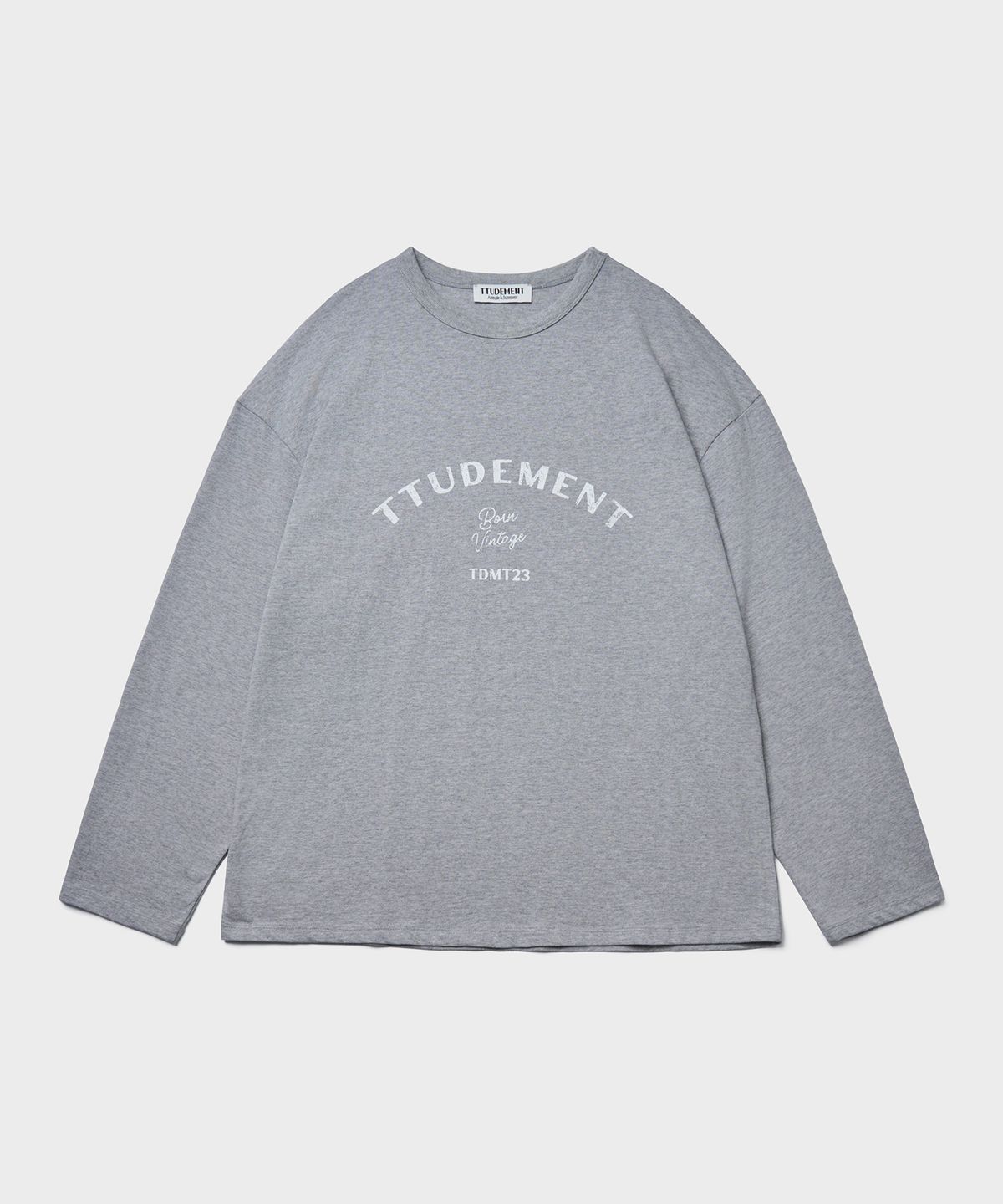 튜드먼트(TTUDEMENT) 50s LOOSE FIT GRAPHIC T-SHIRT_MELANGE GREY