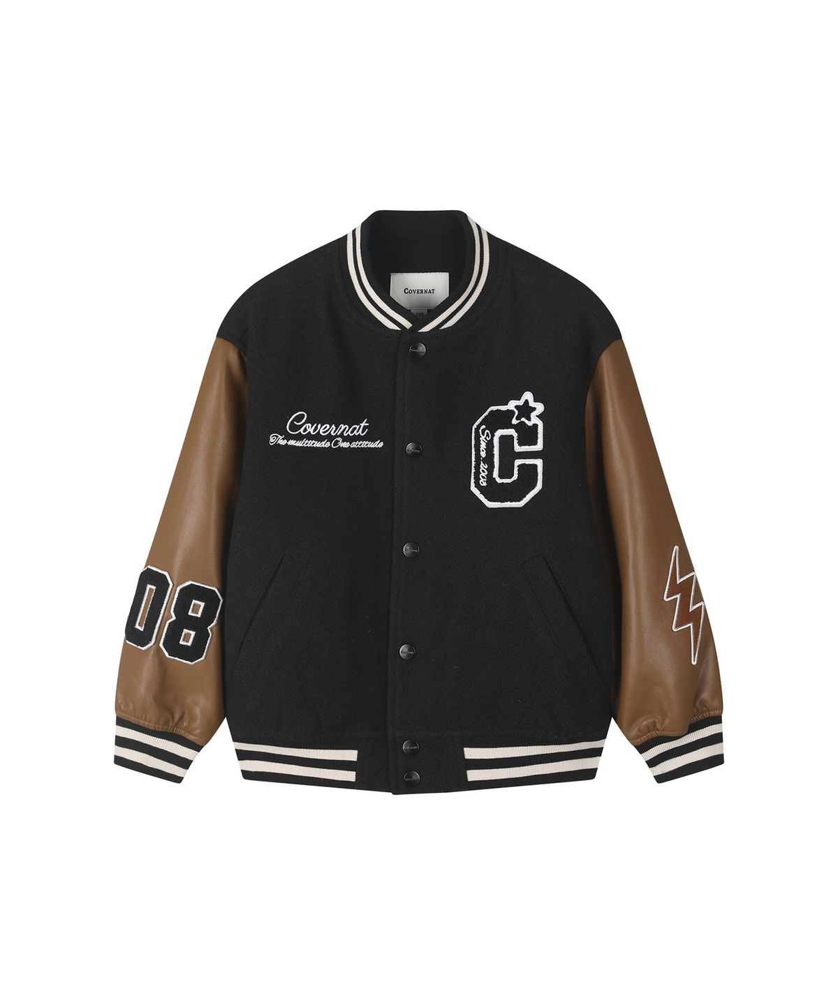 커버낫 키즈(COVERNAT KIDS) 사운드 스트라이크 바시티 자켓 블랙 CK2603JU24BK