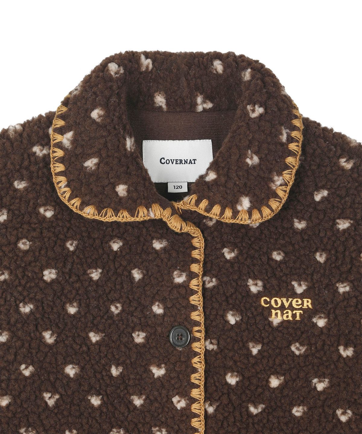커버낫 키즈(COVERNAT KIDS) 라운드 카라 쉐르파 자켓 브라운 CK2603JK70BR