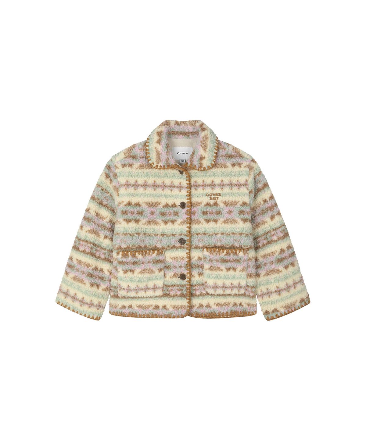 커버낫 키즈(COVERNAT KIDS) 라운드 카라 쉐르파 자켓 베이지 CK2603JK70BE