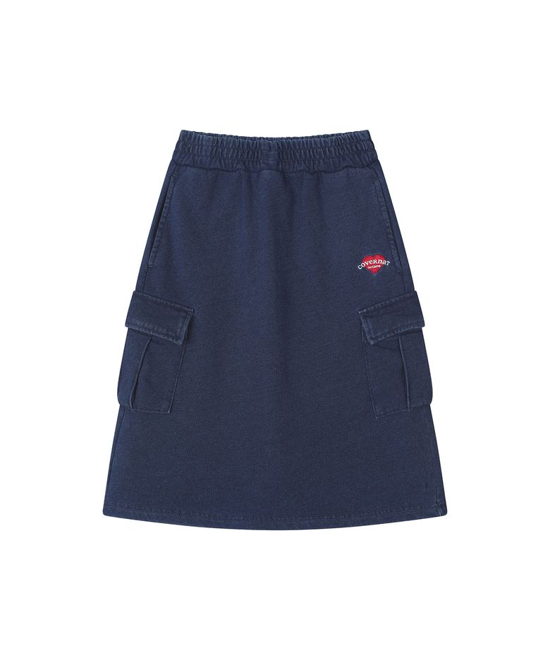 클로버 하트 저지 롱스커트 블루 CK2603SR66BL