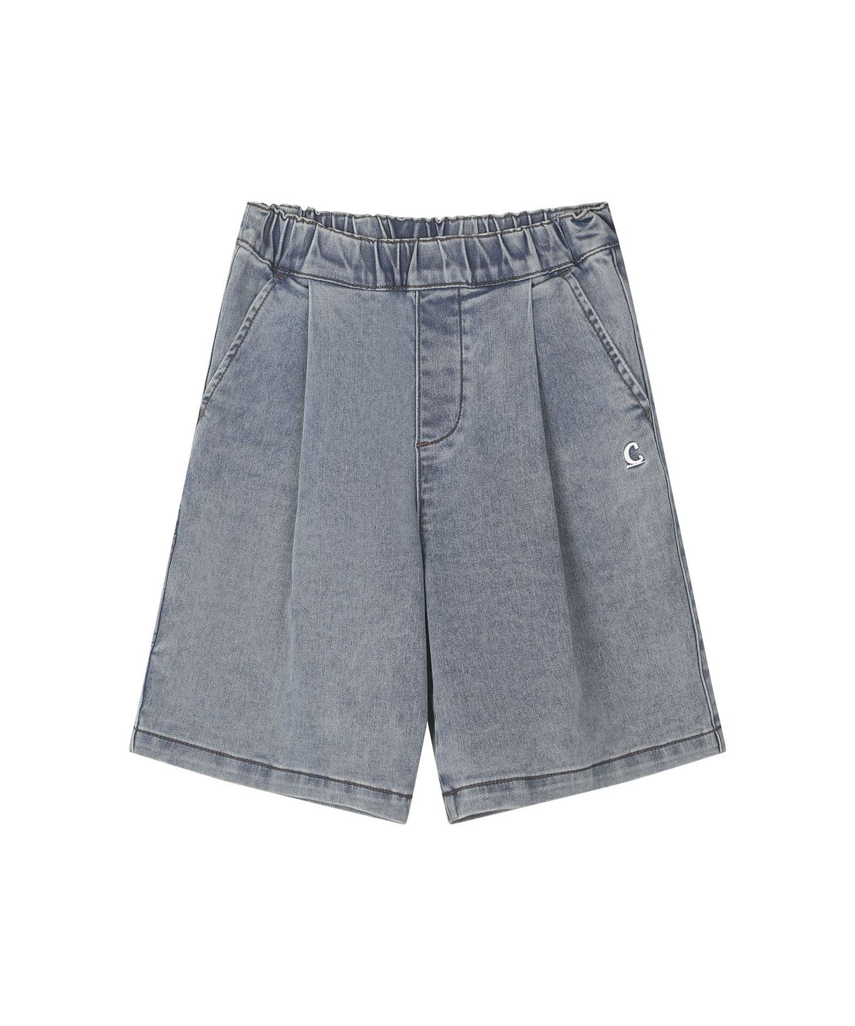 커버낫 키즈(COVERNAT KIDS) 와이드 데님저지 버뮤다 팬츠 블루 CK2603JS22BL