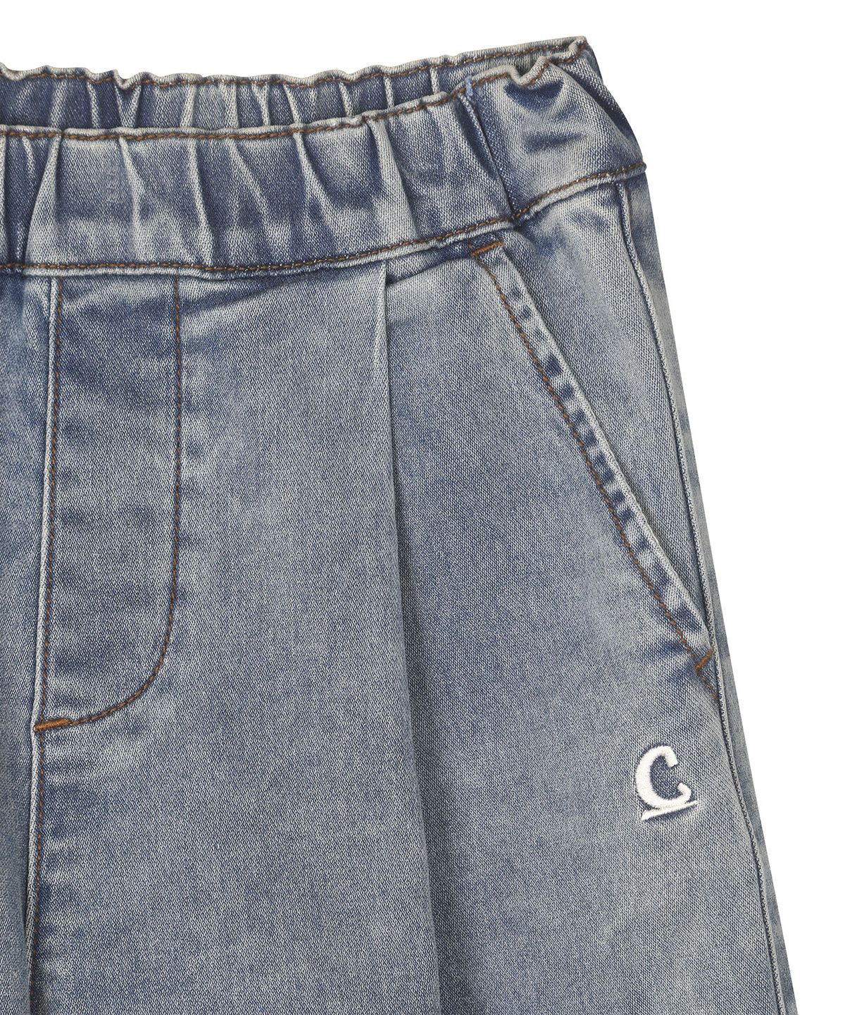 커버낫 키즈(COVERNAT KIDS) 와이드 데님저지 버뮤다 팬츠 블루 CK2603JS22BL
