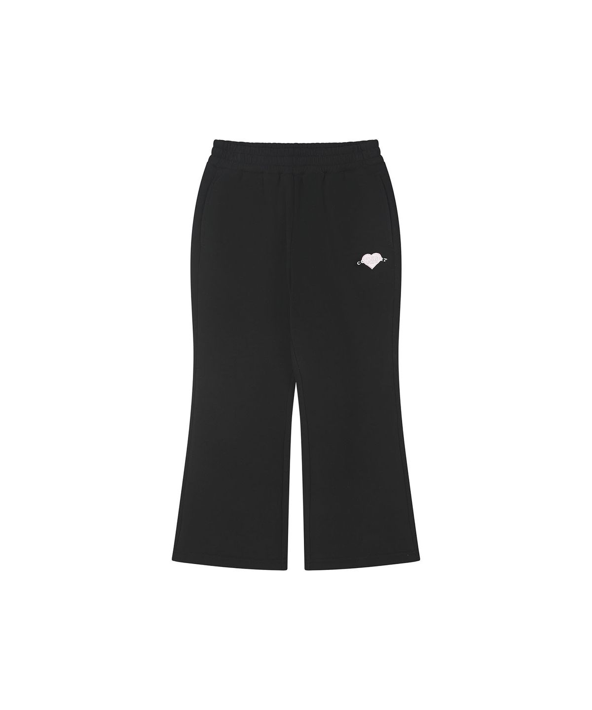 커버낫 키즈(COVERNAT KIDS) 클로버 하트 벨바텀 저지 팬츠 블랙 CK2603JP83BK