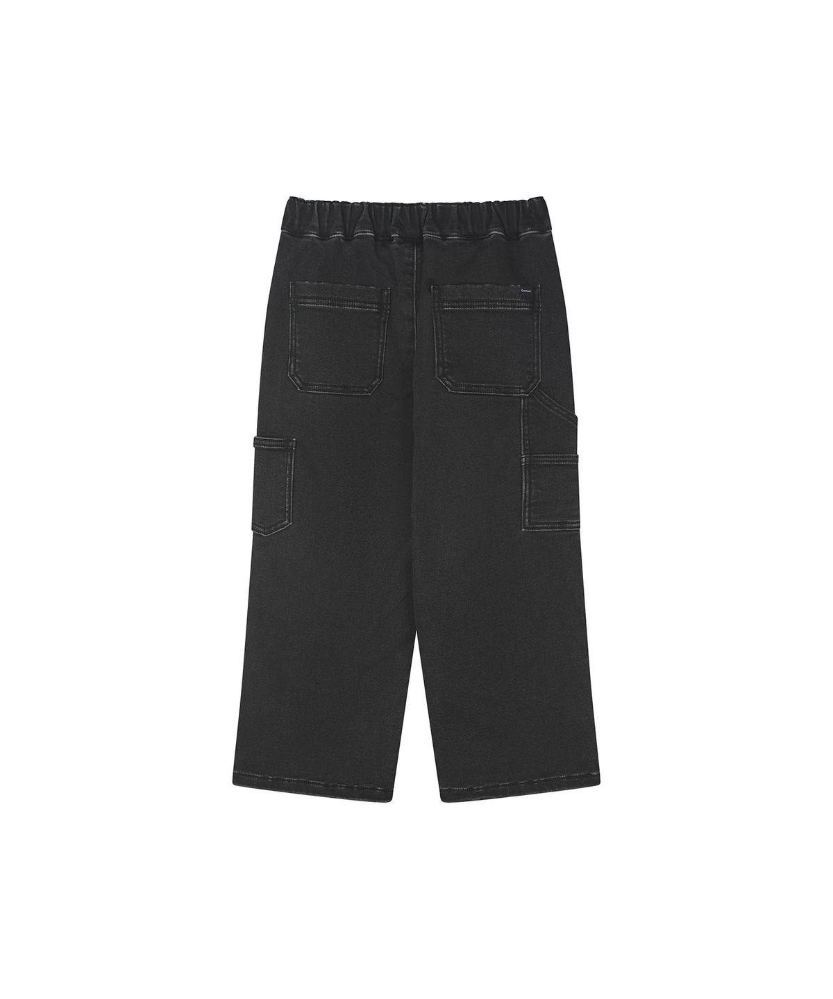 커버낫 키즈(COVERNAT KIDS) 아웃포켓 와이드 스트레이트 데님저지 팬츠 다크그레이 CK2603JP45DG