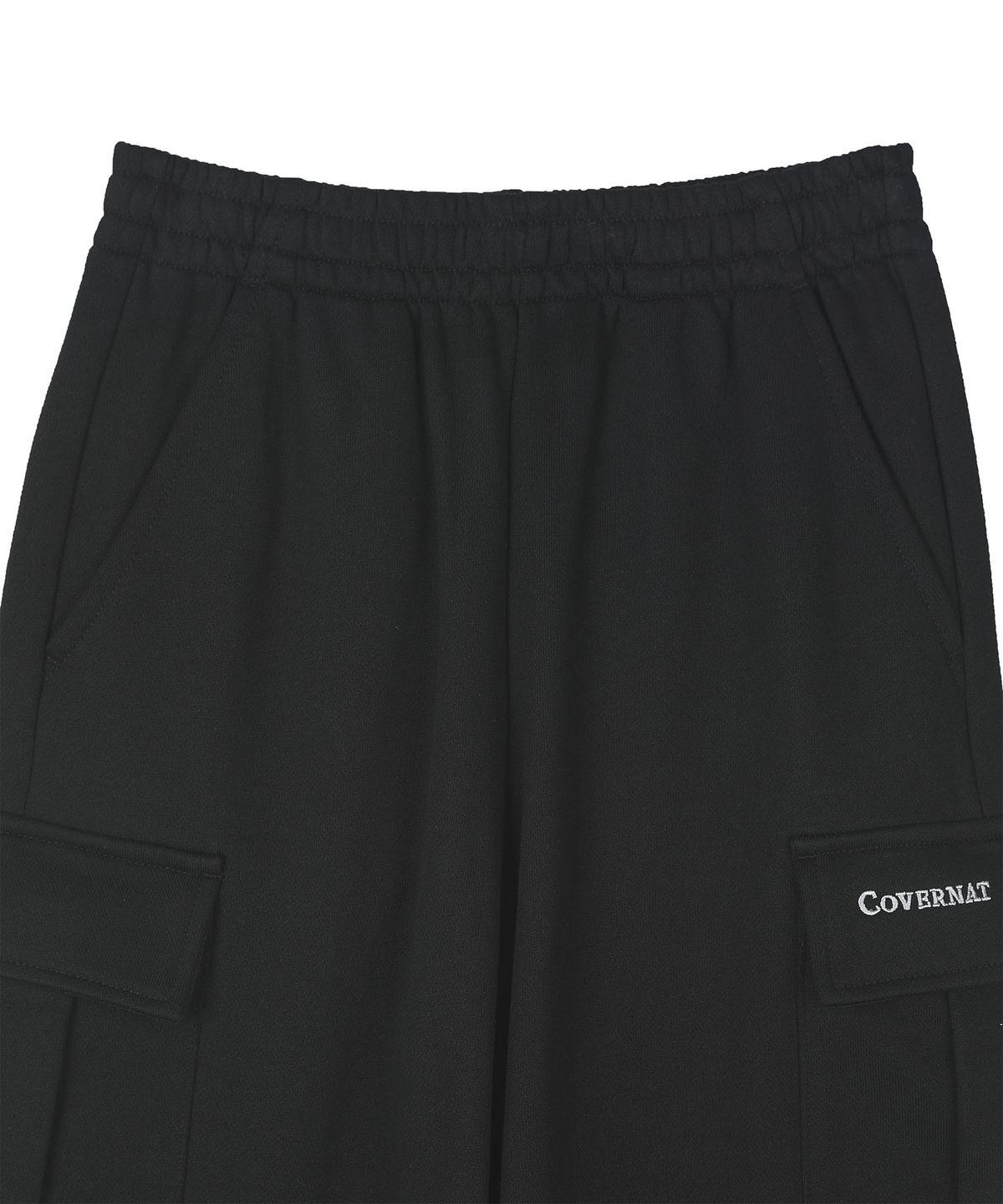 커버낫 키즈(COVERNAT KIDS) 카고 와이드 테이퍼드 저지 팬츠 블랙 CK2603JP44BK