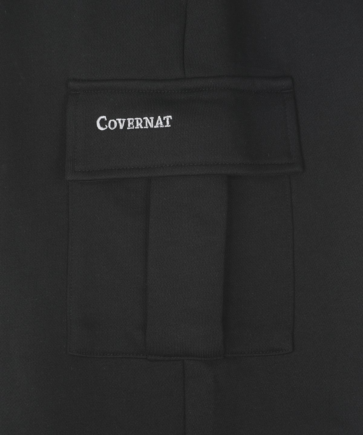 커버낫 키즈(COVERNAT KIDS) 카고 와이드 테이퍼드 저지 팬츠 블랙 CK2603JP44BK