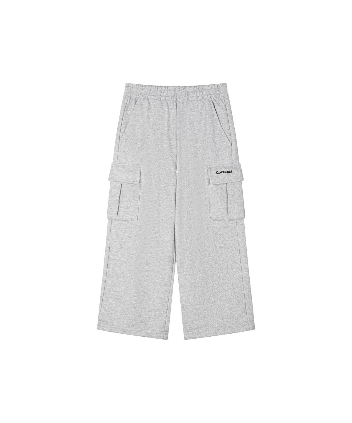 커버낫 키즈(COVERNAT KIDS) 카고 와이드 테이퍼드 저지 팬츠 멜란지그레이 CK2603JP44MG