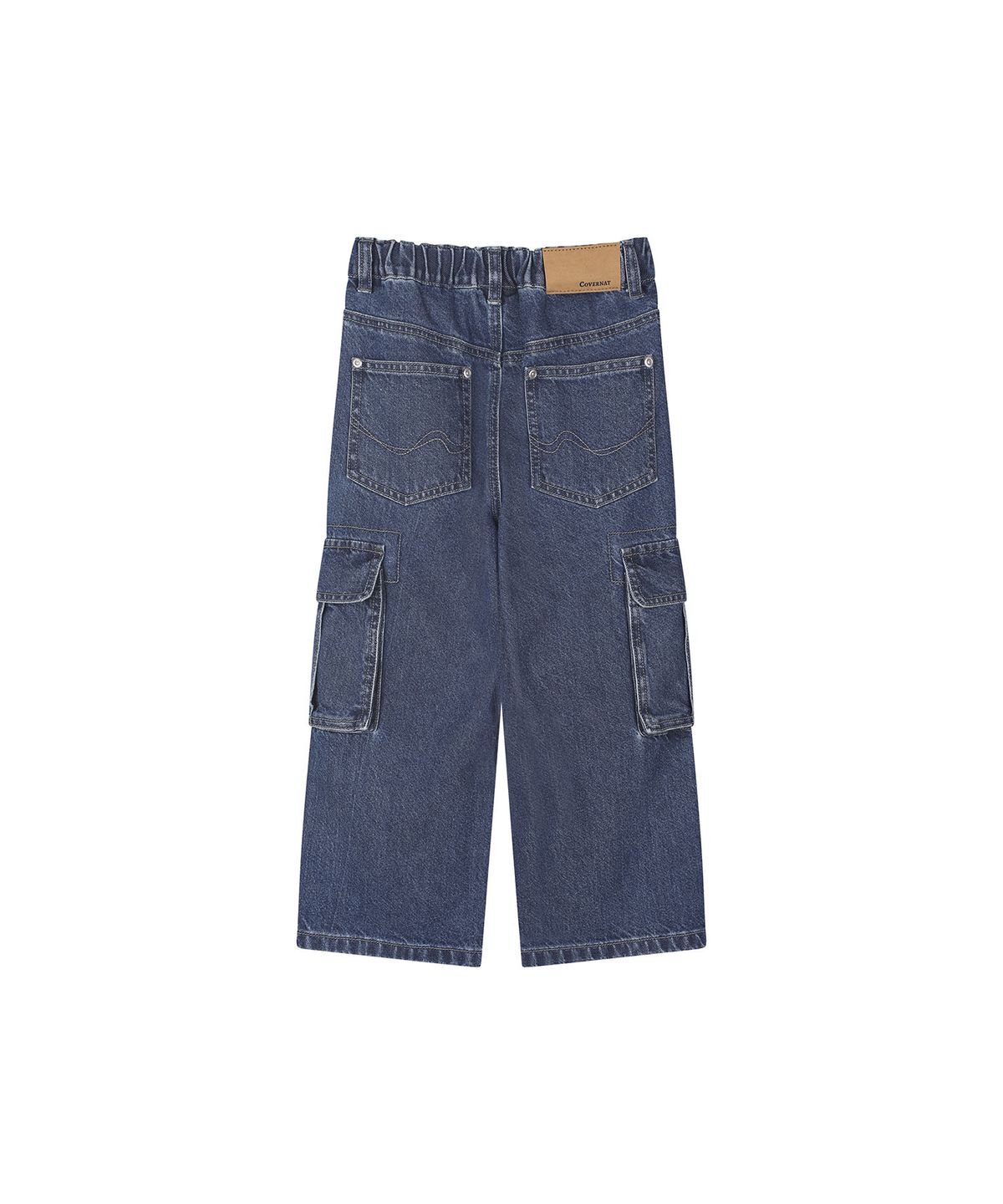 커버낫 키즈(COVERNAT KIDS) 카고 와이드 스트레이트 데님 팬츠 블루 CK2603IP42BL