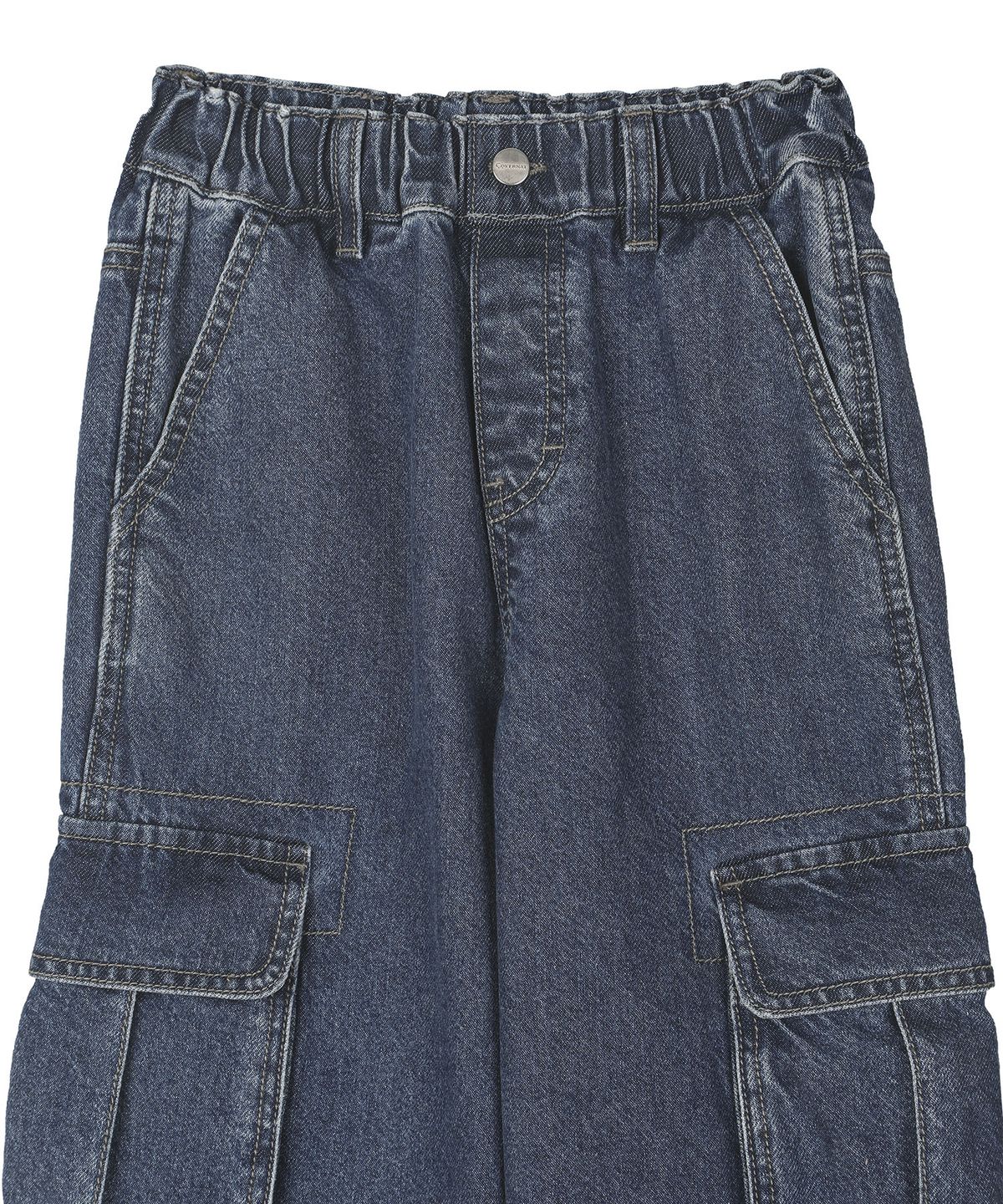 커버낫 키즈(COVERNAT KIDS) 카고 와이드 스트레이트 데님 팬츠 블루 CK2603IP42BL