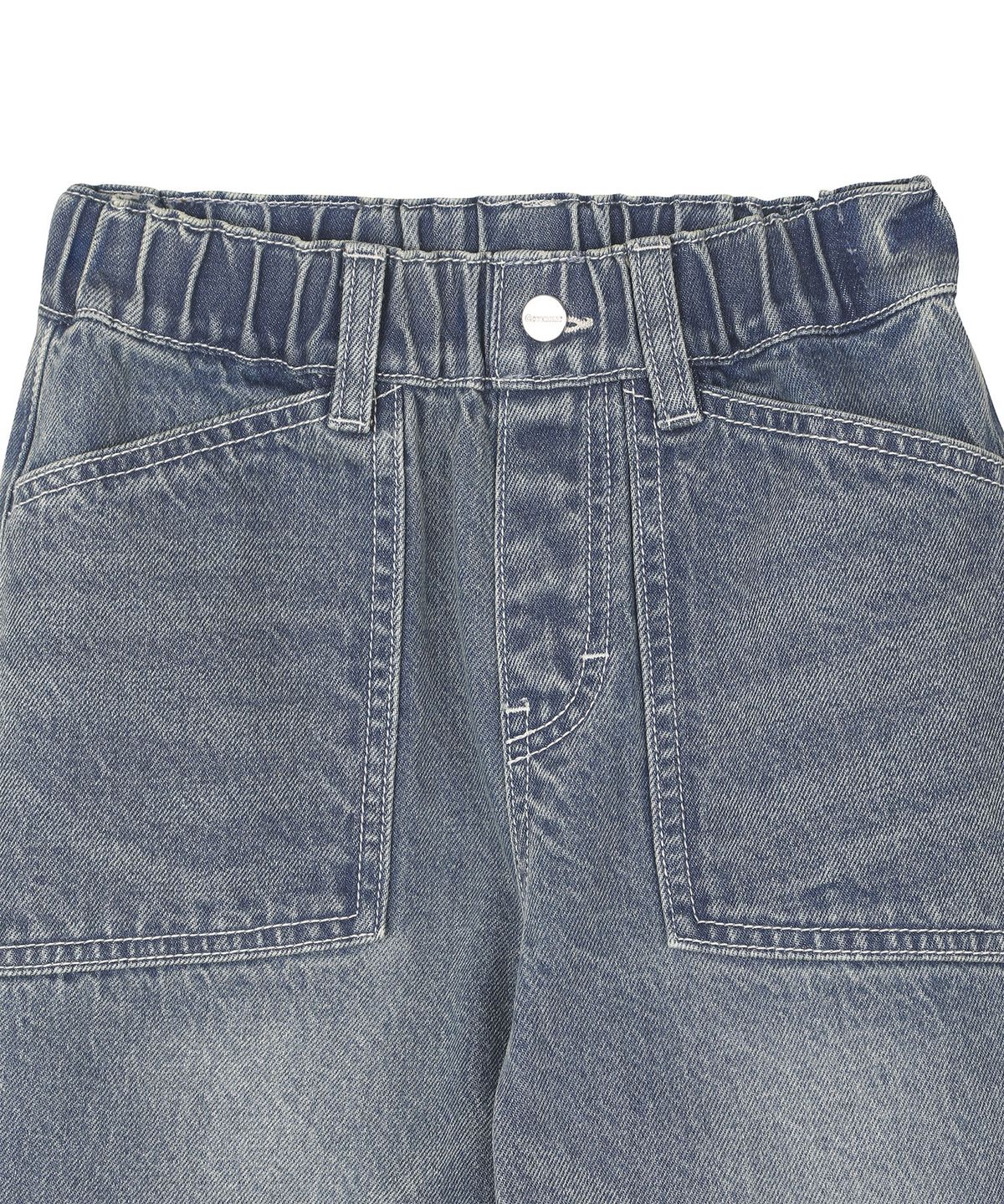커버낫 키즈(COVERNAT KIDS) 아웃포켓 와이드 테이퍼드 데님 팬츠 블루 CK2603IP41BL