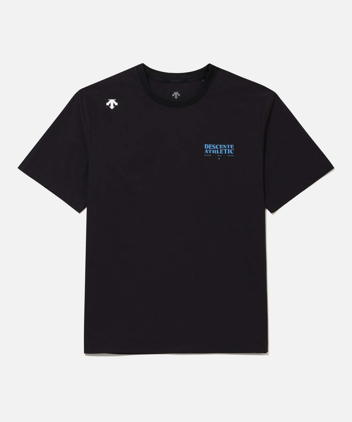 데상트(DESCENTE) 남성 무브먼트 우븐 컴포트핏 반팔 티셔츠 블랙 SR321UTS79