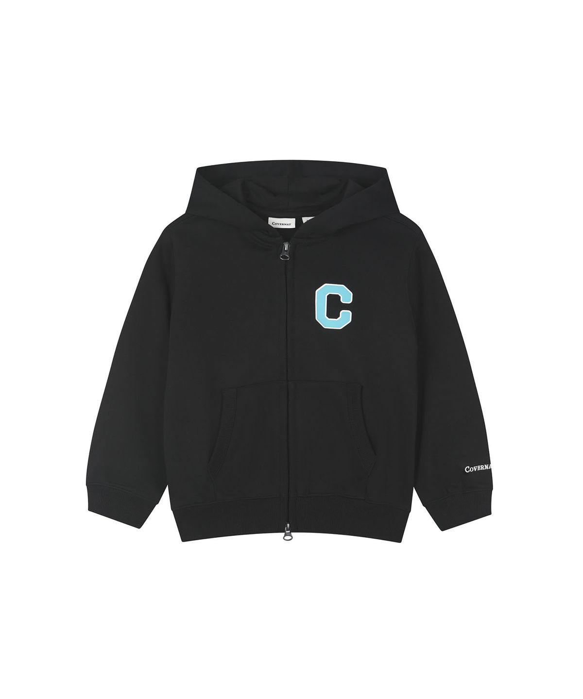 커버낫 키즈(COVERNAT KIDS) C로고 레귤러핏 후드집업 커버셋 블랙 CK2603SU03BK