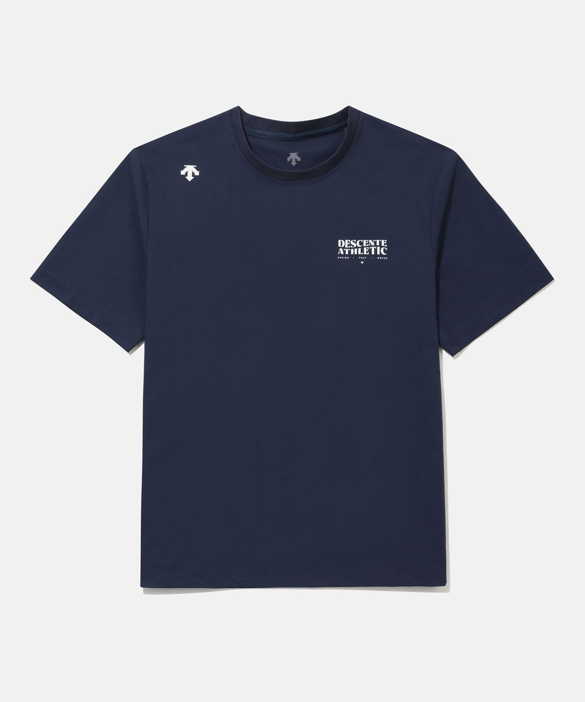 데상트(DESCENTE) 남성 무브먼트 우븐 컴포트핏 반팔 티셔츠 네이비 SR321UTS79