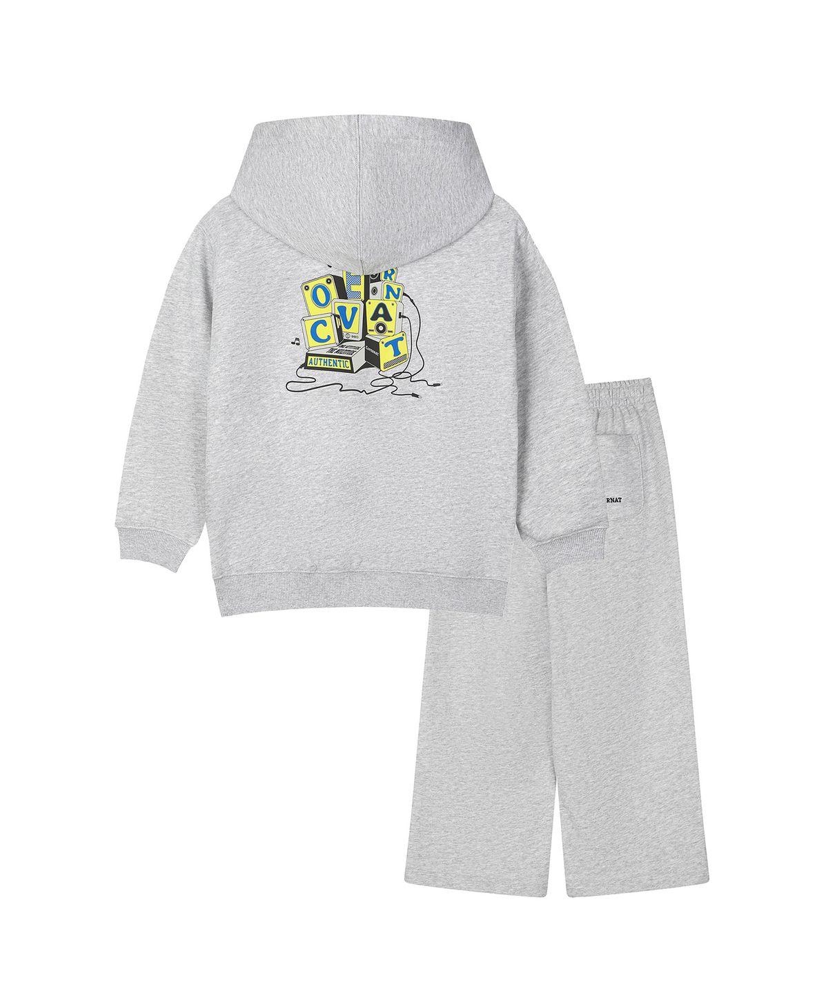 커버낫 키즈(COVERNAT KIDS) 뮤직 블록 오버핏 후디 커버셋 멜란지그레이 CK2603SU16MG
